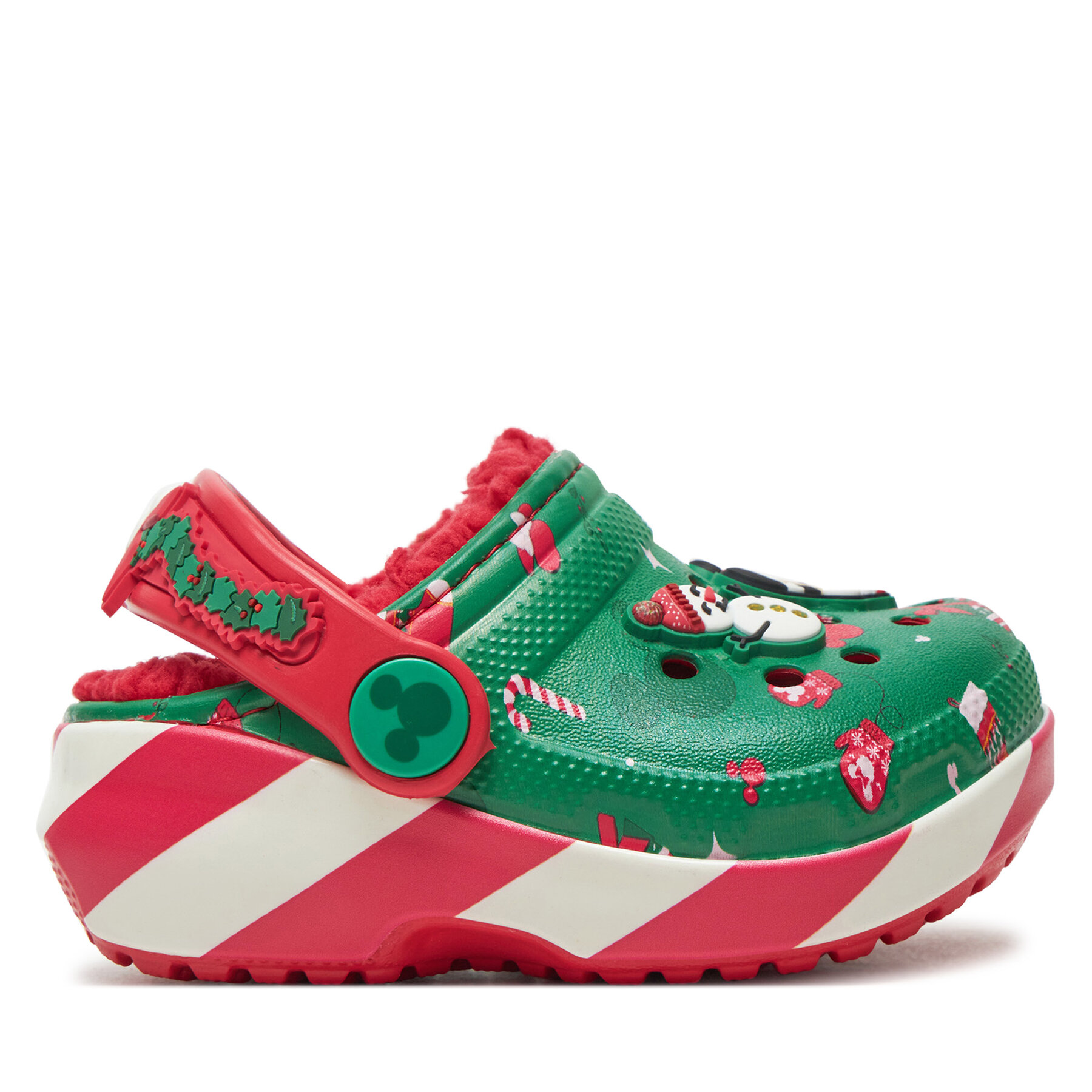 Unisex Bambini Ciabatte Crocs, Taglia 25_26, Verde, Classic Mickey Xmass Lined Clog T 210815, taglia : 25_26