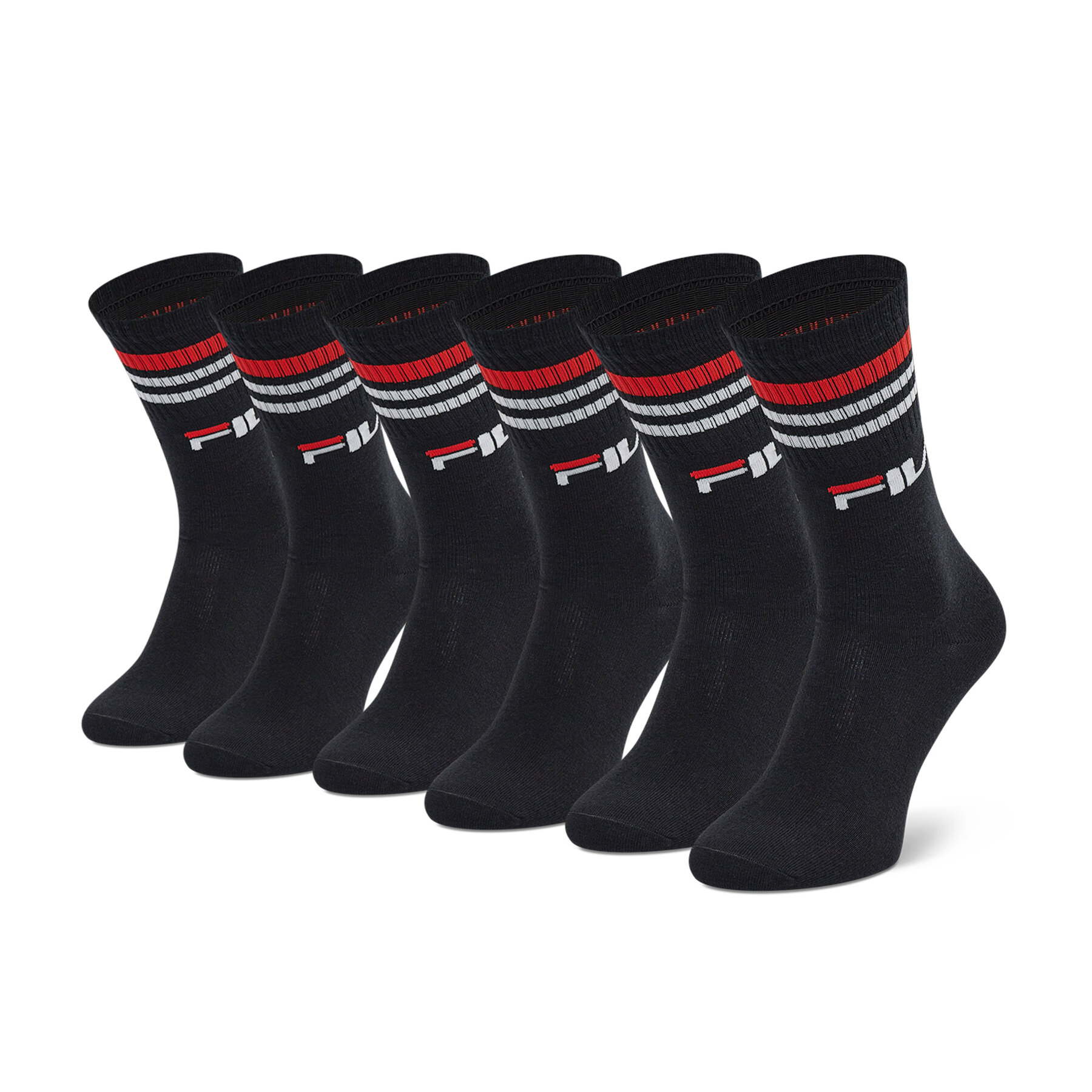 Lot de 3 paires de chaussettes hautes unisexe Fila Calze F9090 Noir