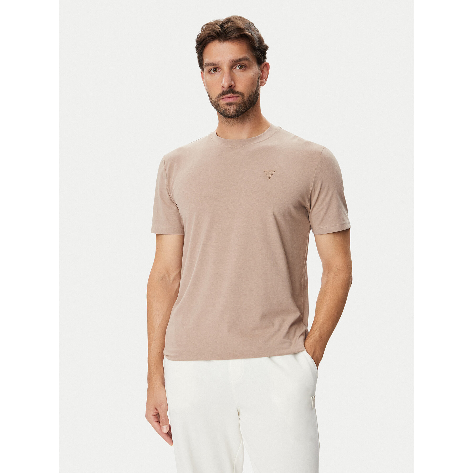 Guess T-Shirt Z2YI12 JR06K Beige Regular Fit
