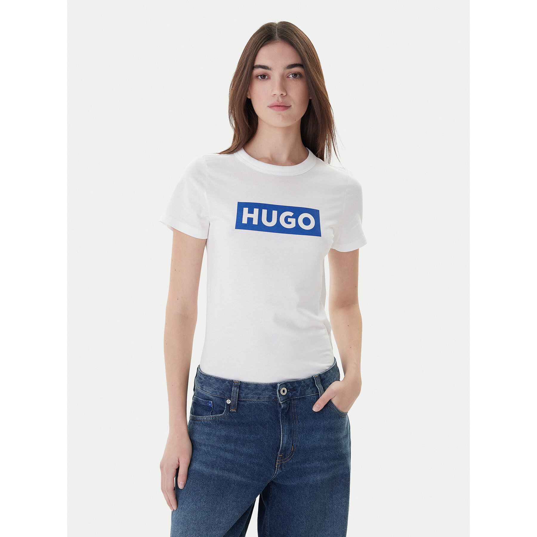 HUGO T-Shirt Classic 50510772 Λευκό Slim Fit