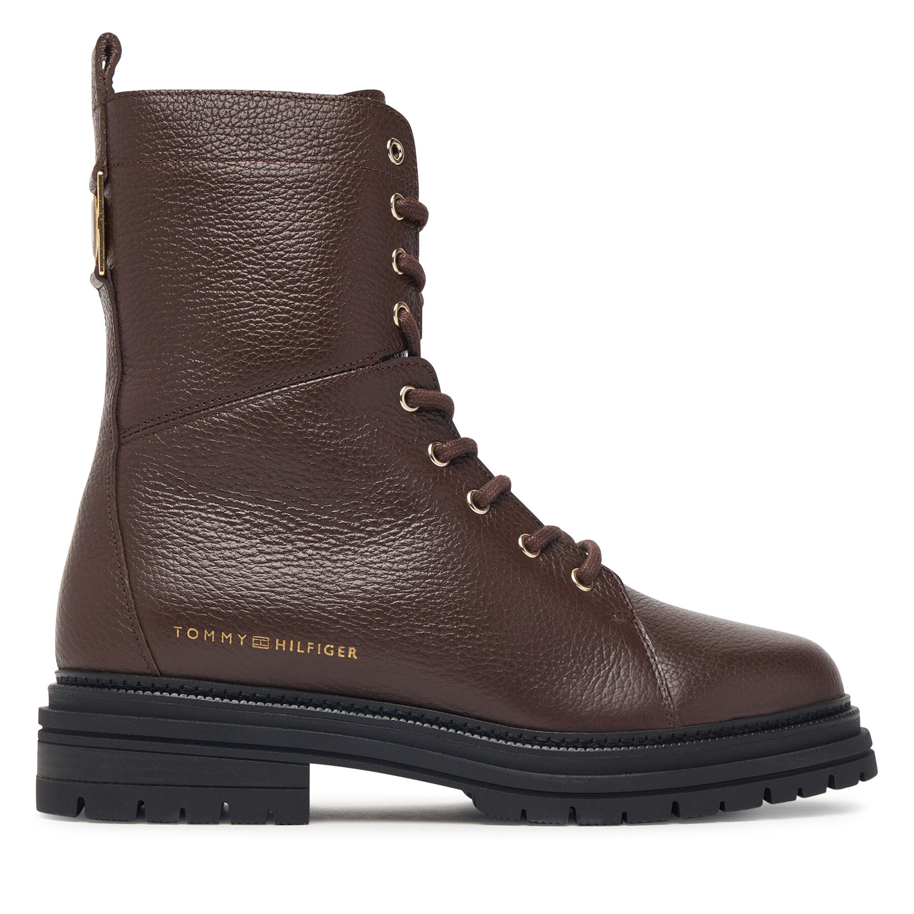Зимни обувки Tommy Hilfiger Th Emboss Grain Leather Boot FW0FW09553 Кафяв