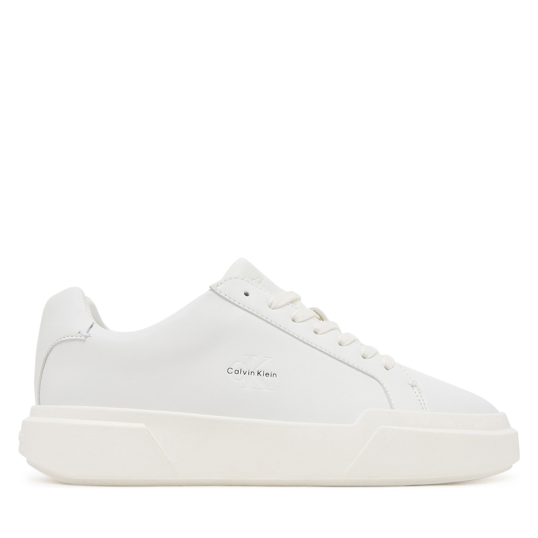 Sneakersy Calvin Klein Chunky Cupsole Laceup Lth Wn YW0YW01947 Bílá