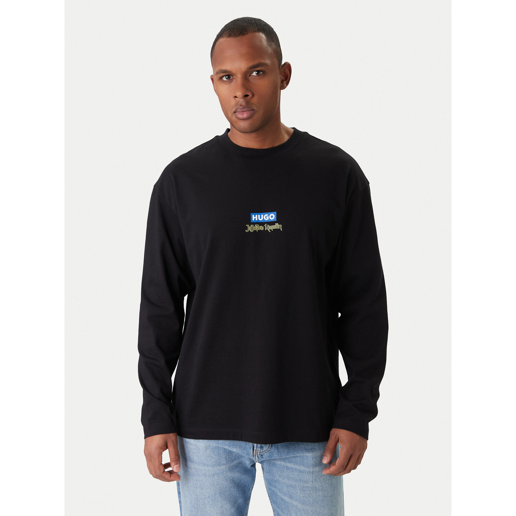HUGO Longsleeve Nichaboso JJK 50554835 Schwarz Relaxed Fit
