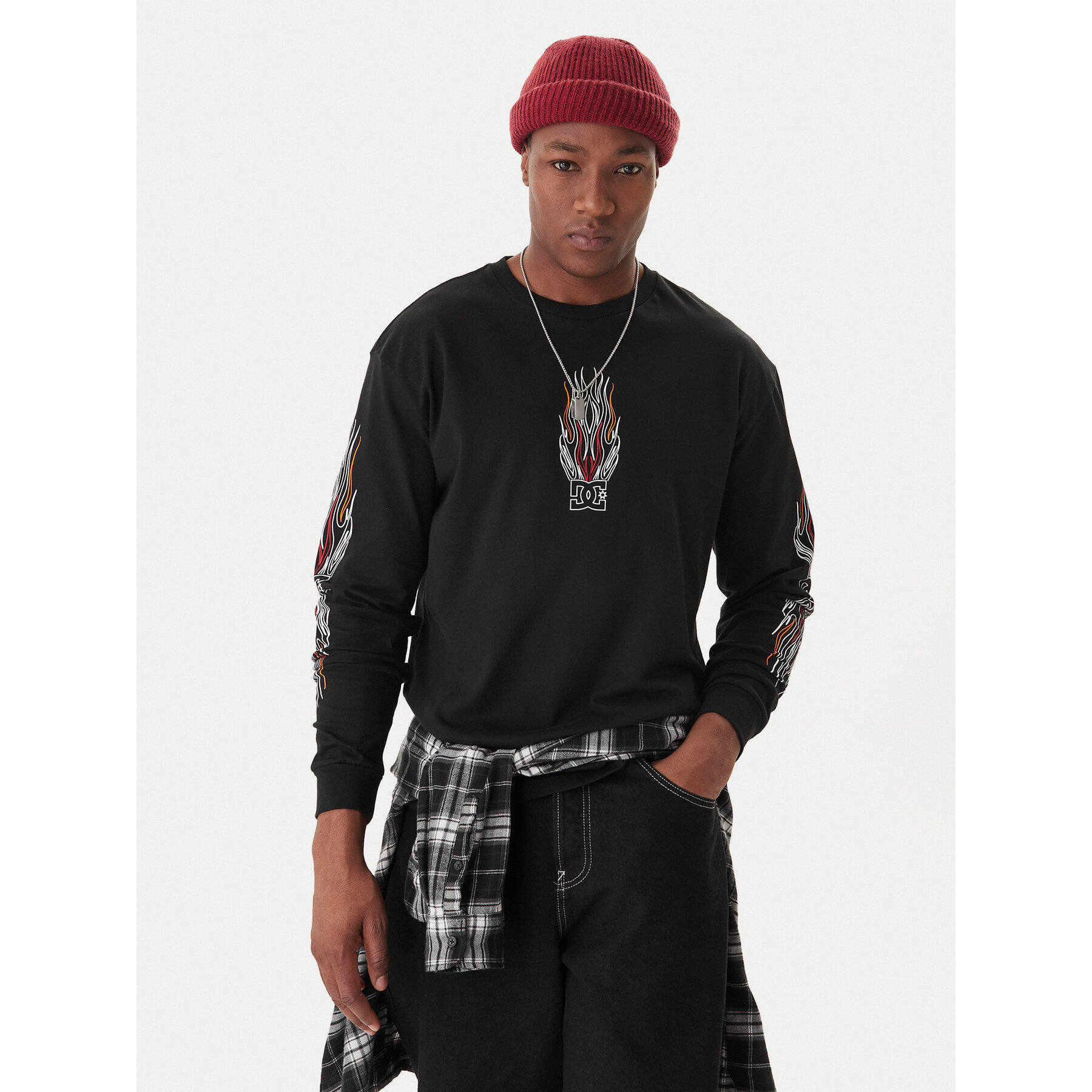 DC Shoes Longsleeve Burn Out HLS EDYZT04355 Schwarz Regular Fit