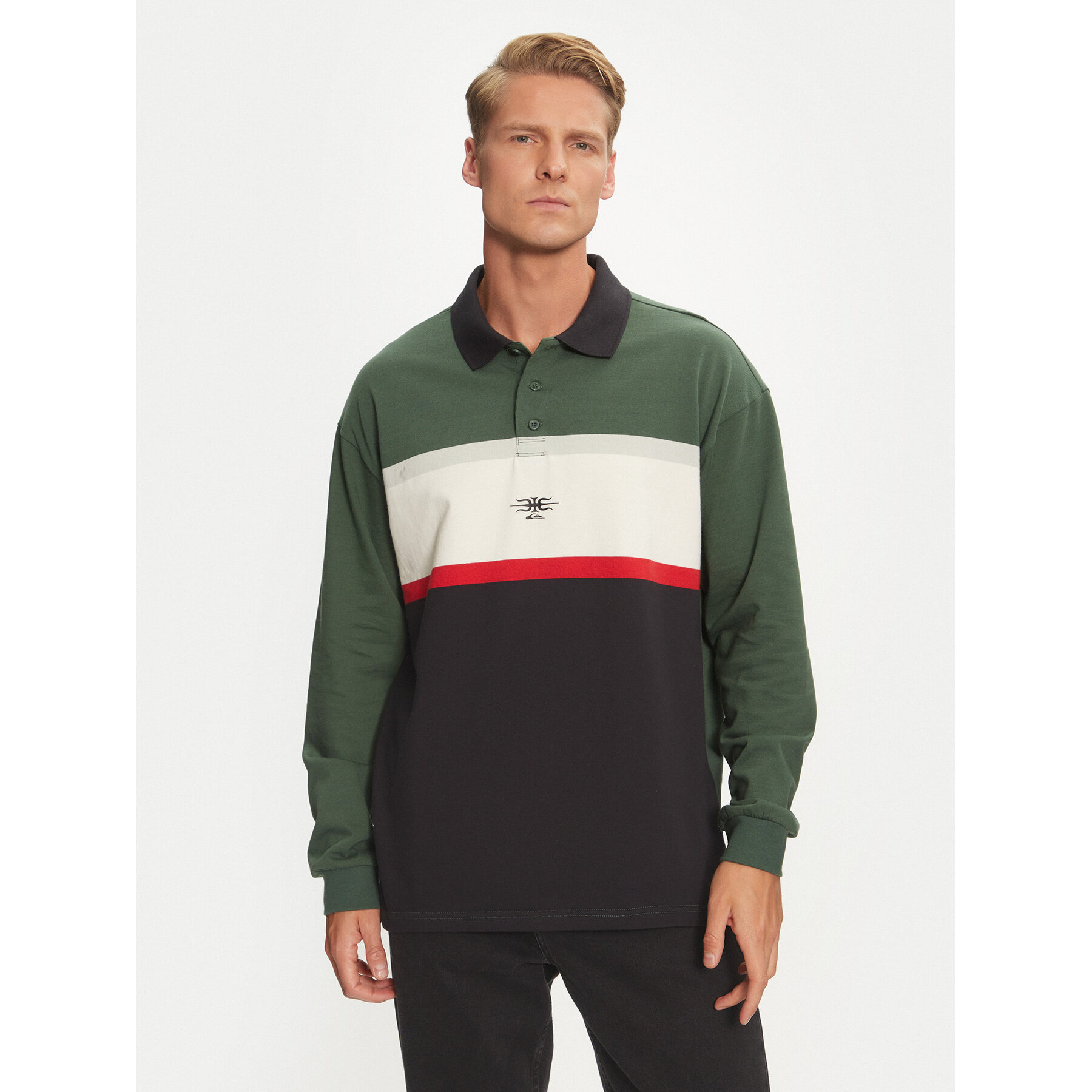 Quiksilver Polo Mercury Rugby AQYKT03125 Verde Loose Fit