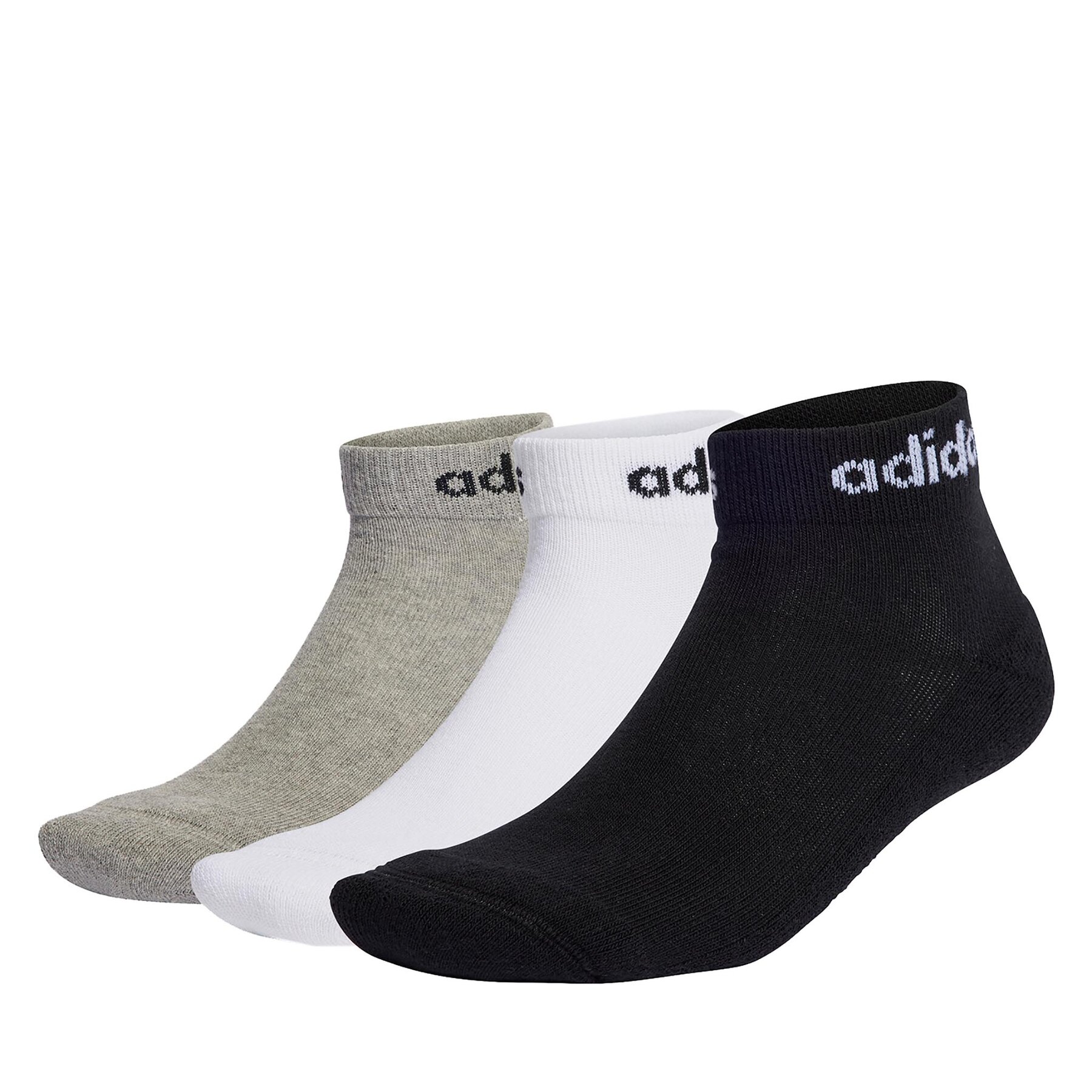 

Низькі шкарпетки unisex adidas Linear Ankle Socks Cushioned Socks 3 Pairs IC1304 medium grey heather/white/black, Сірий