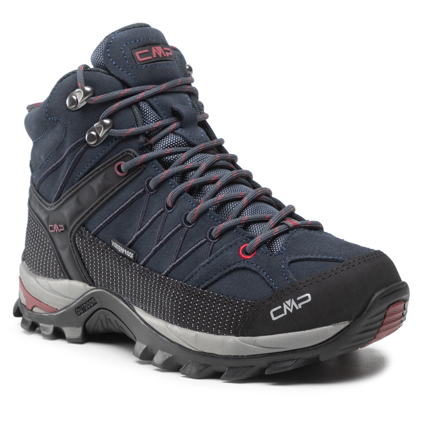 Cmp Uomo Scarpe Da Trekking Rigel Mid Trekking Shoes Wp 3Q12947 Asphalt/Syrah 62Bn Blu Scuro Taglia 40