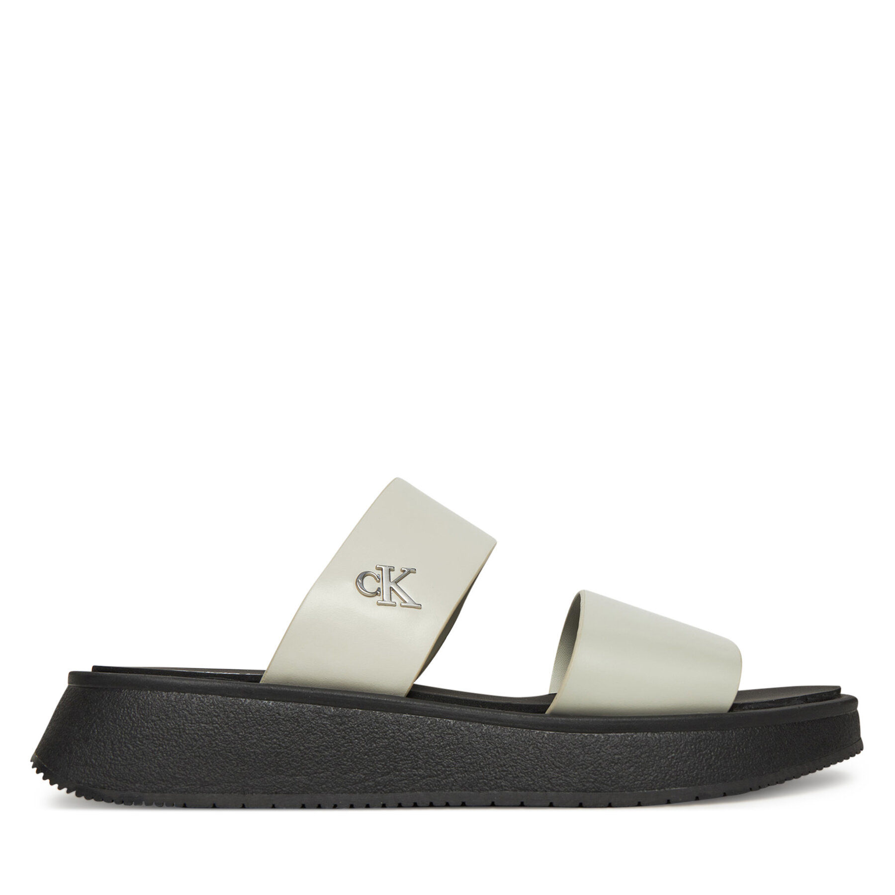 Παντόφλες Calvin Klein Jeans Sandal Slide Double Strap YW0YW01694 Λευκό