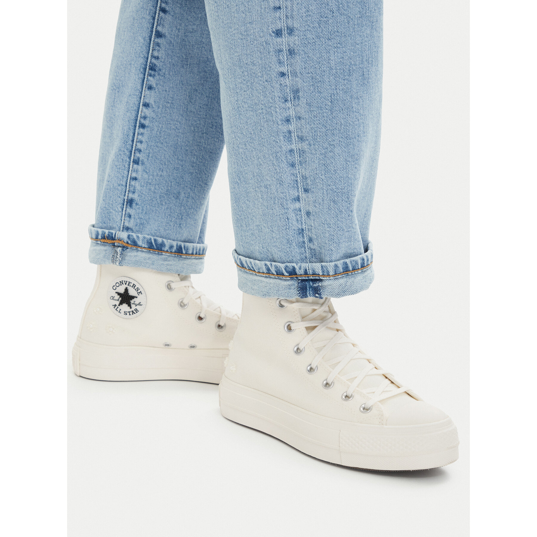 Кецове Converse Chuck Taylor All Star Lift Platform Beads A16107C Екрю