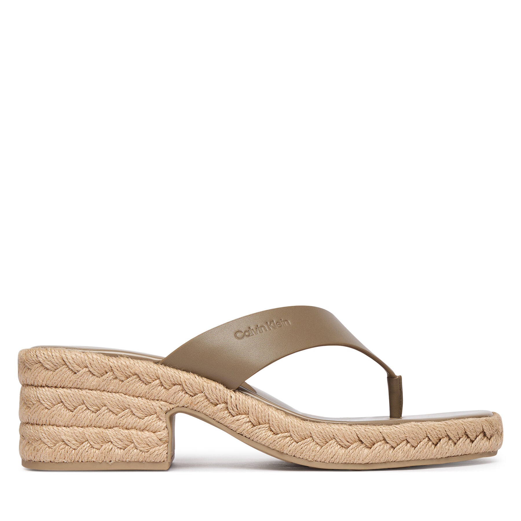 Flip flop Calvin Klein Block Heel Espa 50 Thong Lth HW0HW02902 Maro