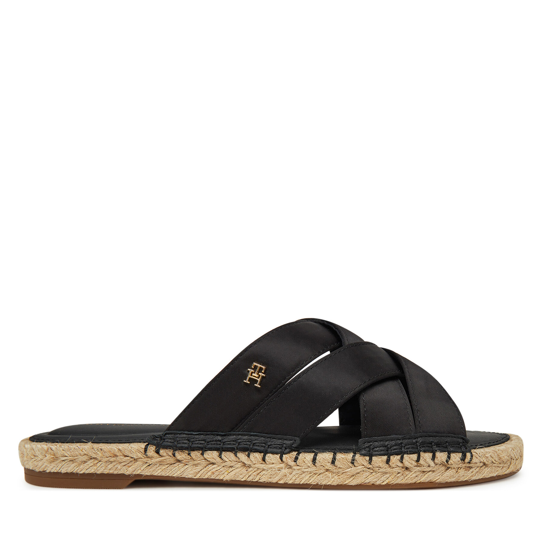 Dámske Espadrilky Tommy Hilfiger, Rozmer: 37, Čierna, Satin Espadrille Mule FW0FW08502
