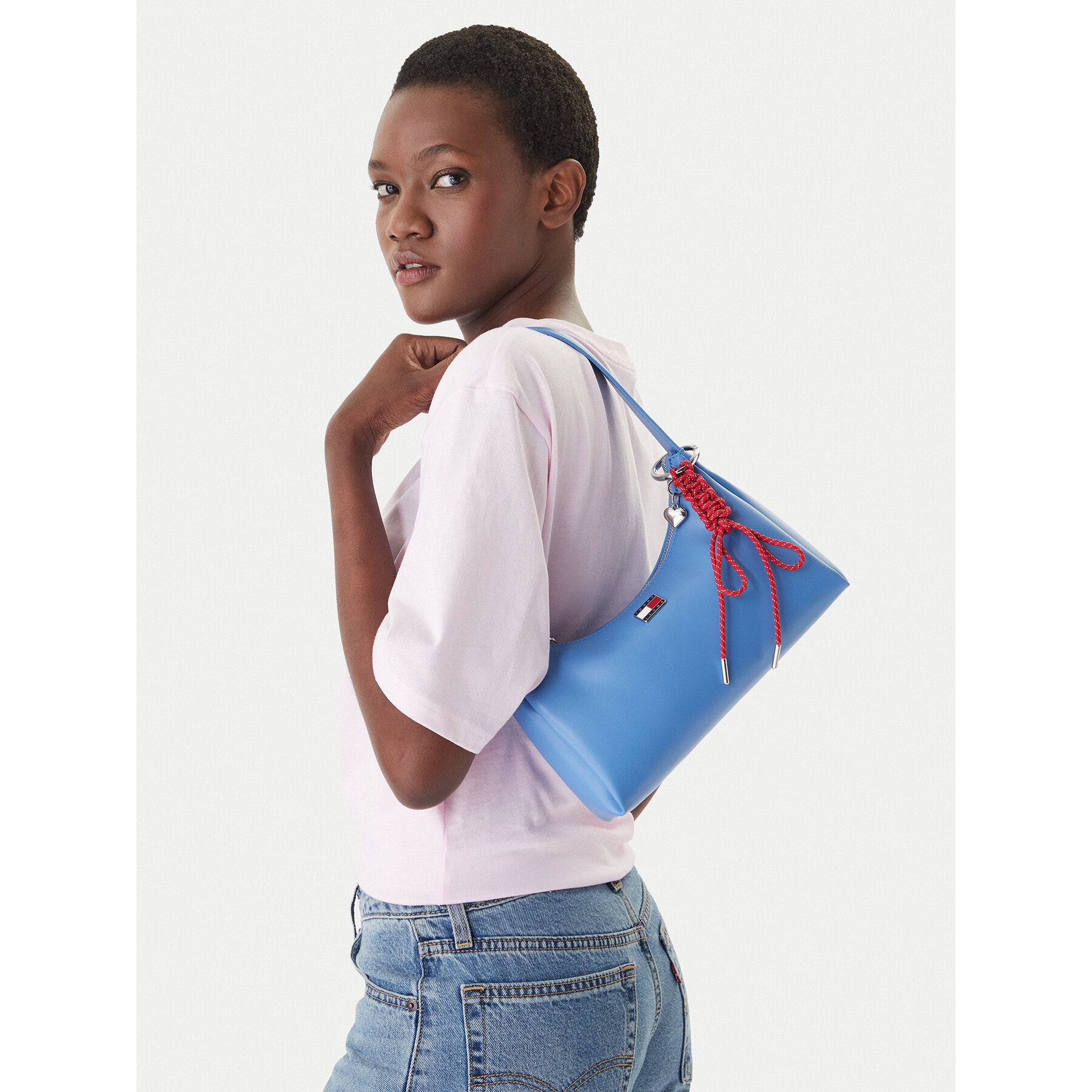 Geantă Tommy Jeans Tjw City Charm Shoulder Bag AW0AW18458 Albastru