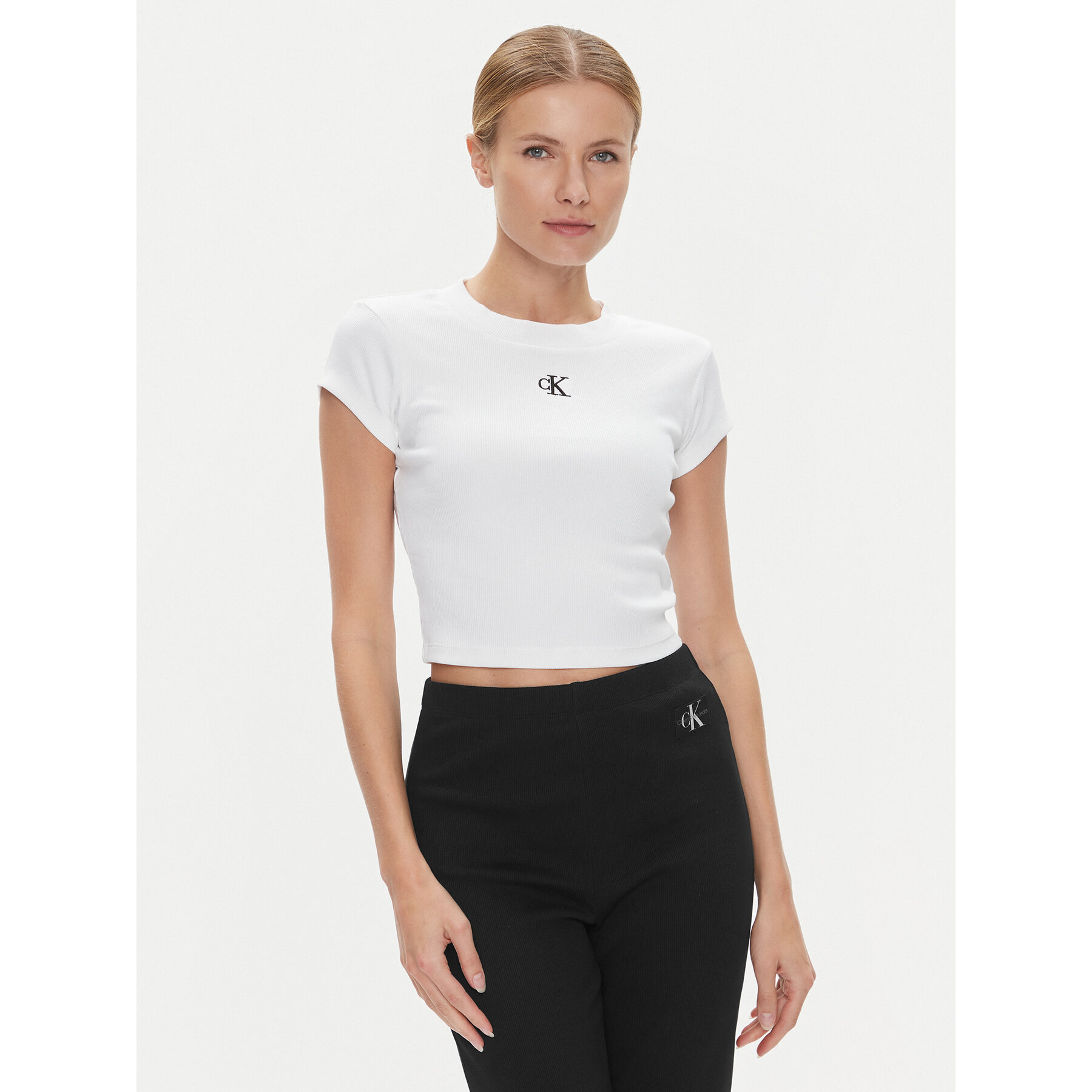 Calvin Klein Jeans Póló J20J218337 Fehér Slim Fit
