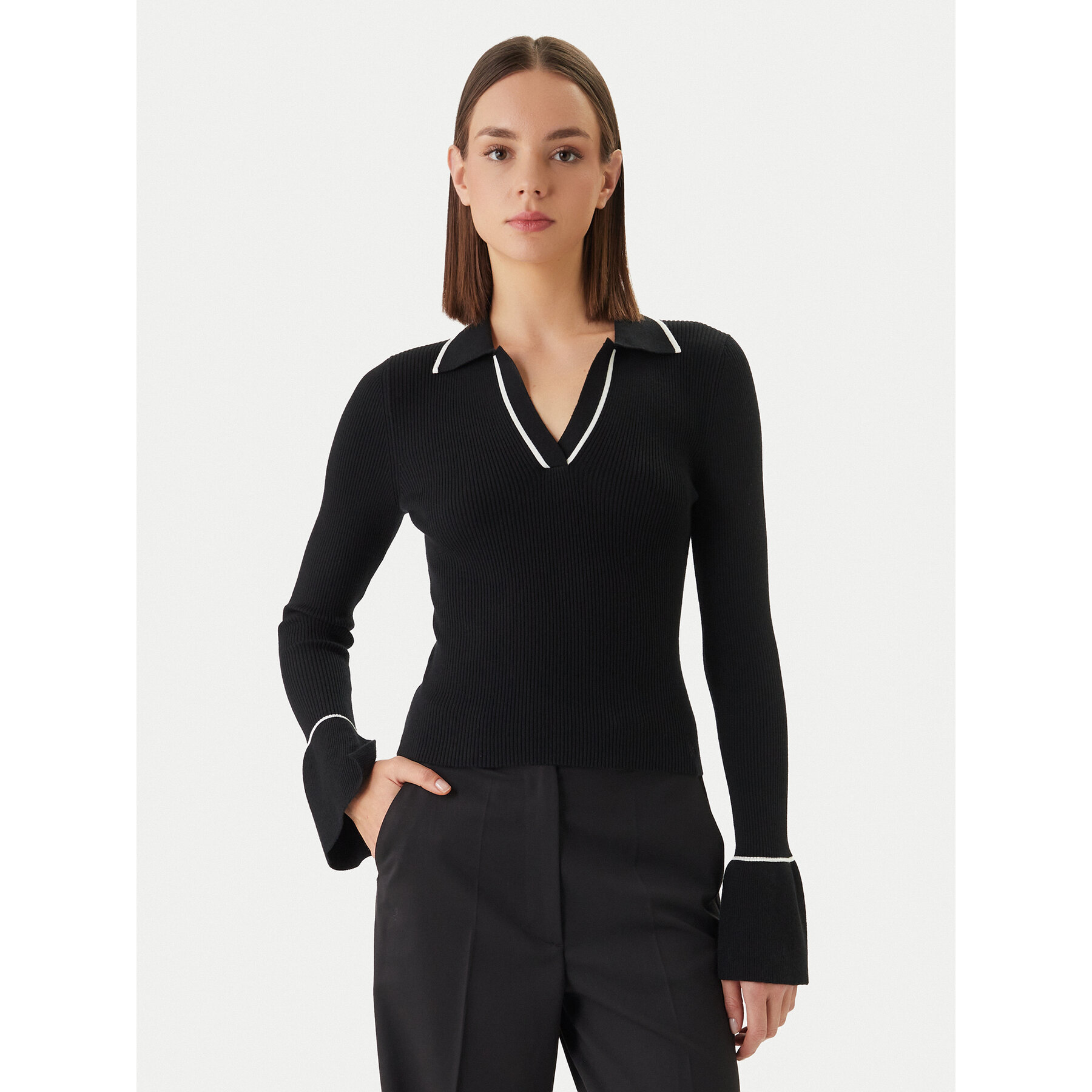 HUGO Pullover Samur 50554077 Schwarz Slim Fit
