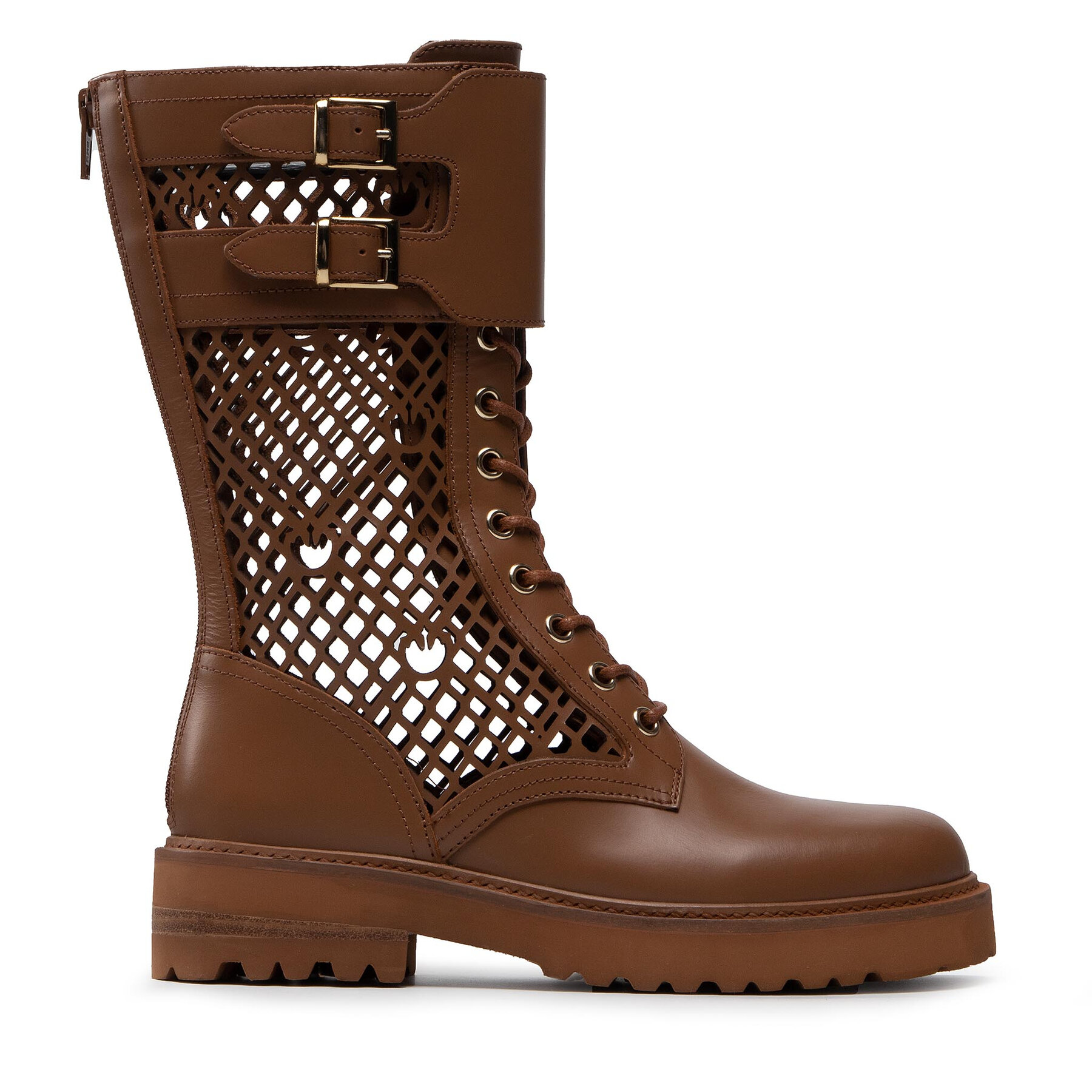 Bakancs PINKO Noemi Stivale PE 22 BLKS1 1H212D Y87W Barna
