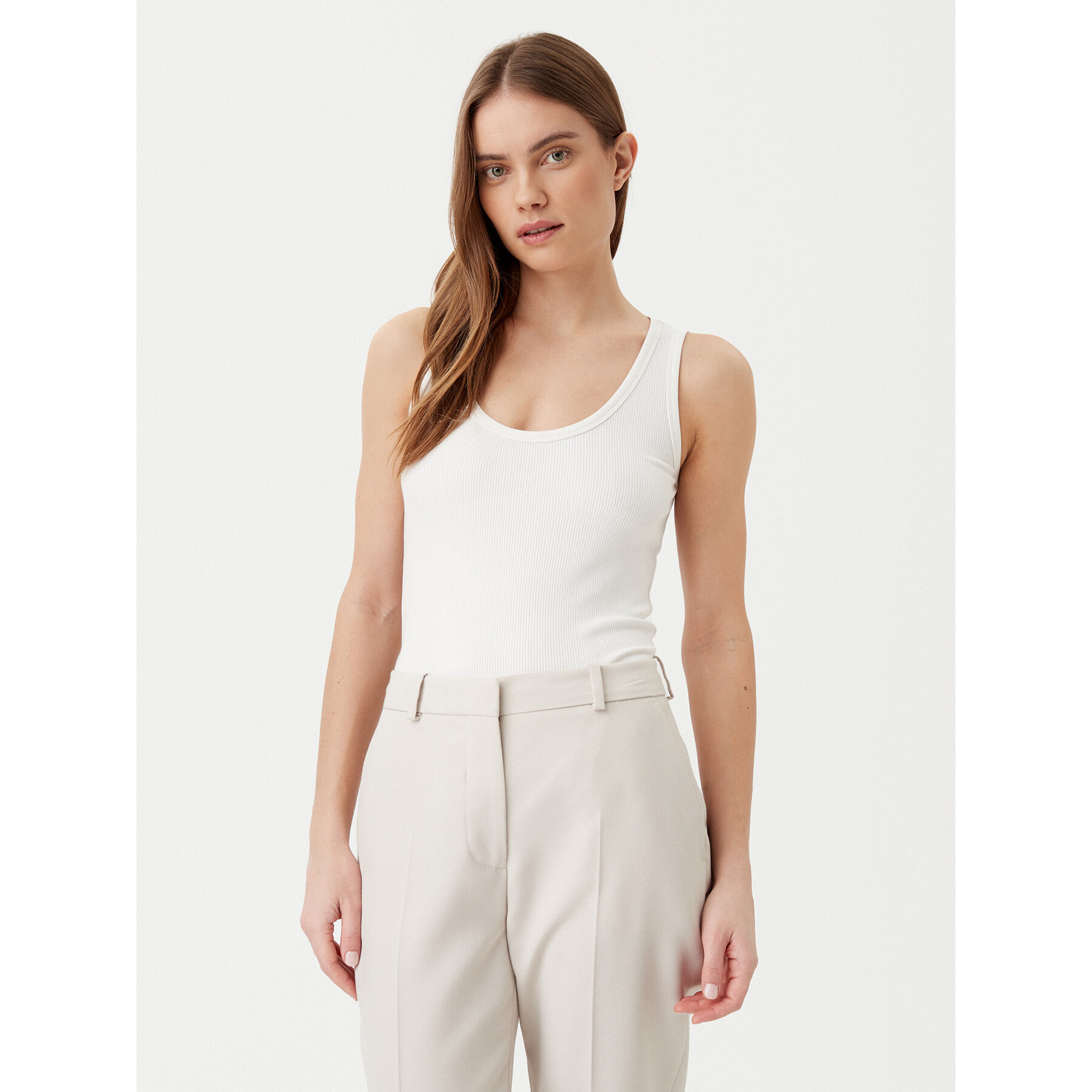 Calvin Klein Top K20K208246 Bianco Slim Fit