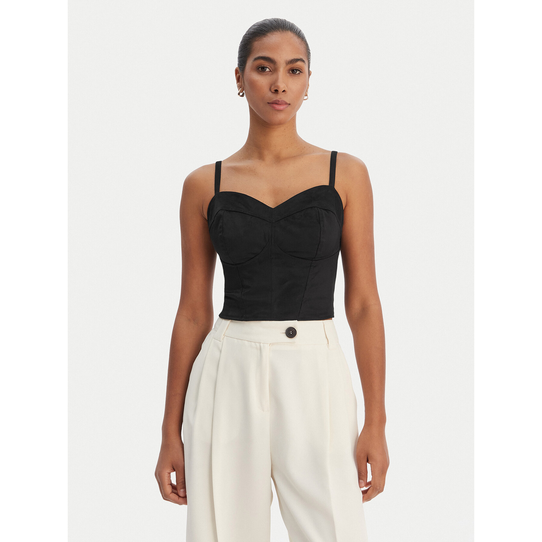 Guess Τοπ W6RH03 WJ472 Μαύρο Slim Fit