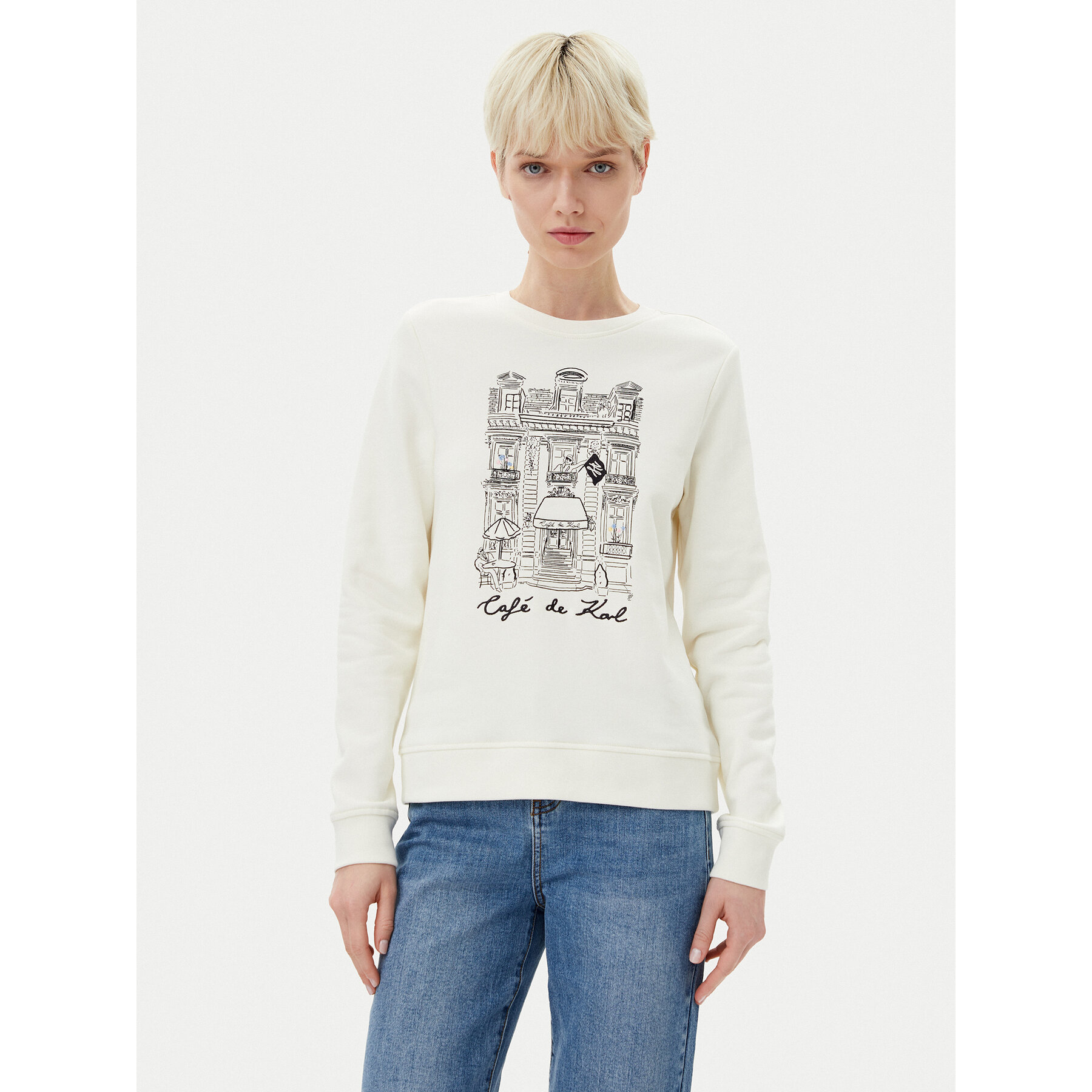 KARL LAGERFELD Sweatshirt A2W20057 Écru Regular Fit