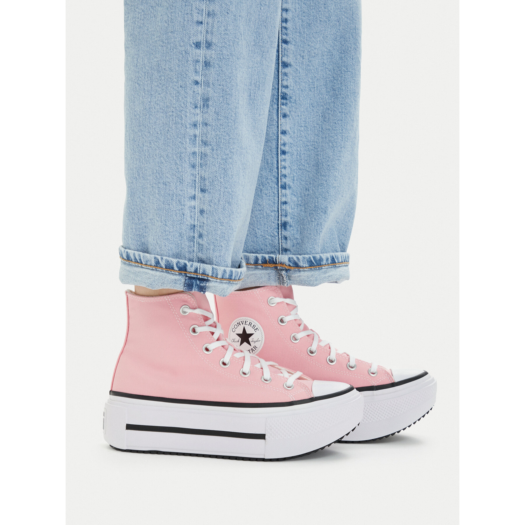 Modne superge Converse Chuck Taylor All Star Lift Double Stack A15012C Roza