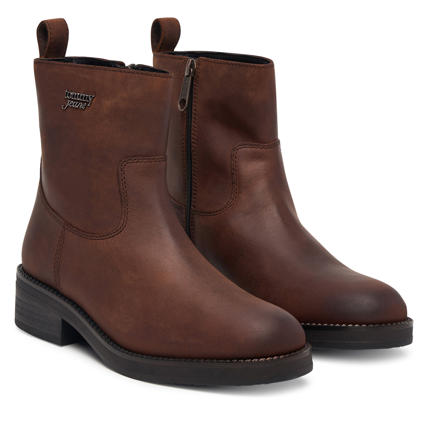 Botine Tommy Jeans Tjw Soft Sole Chelsea Boots Lth EN0EN03080 Maro