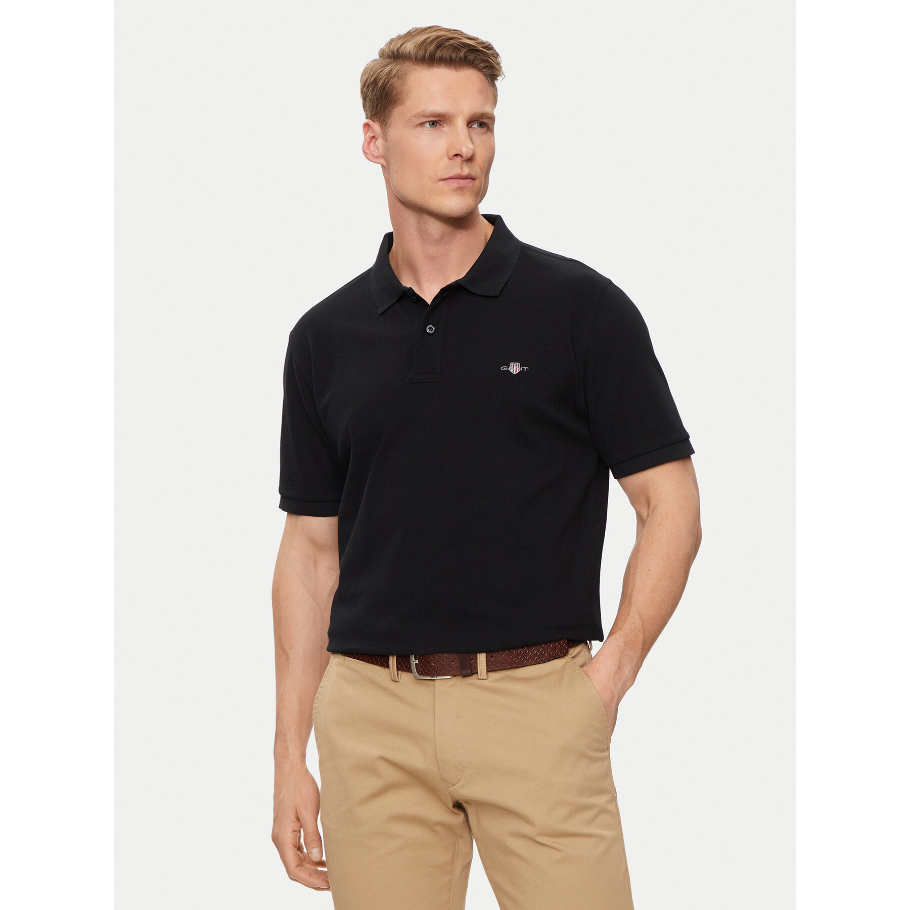 Gant Polo Shield 2210 Μαύρο Regular Fit