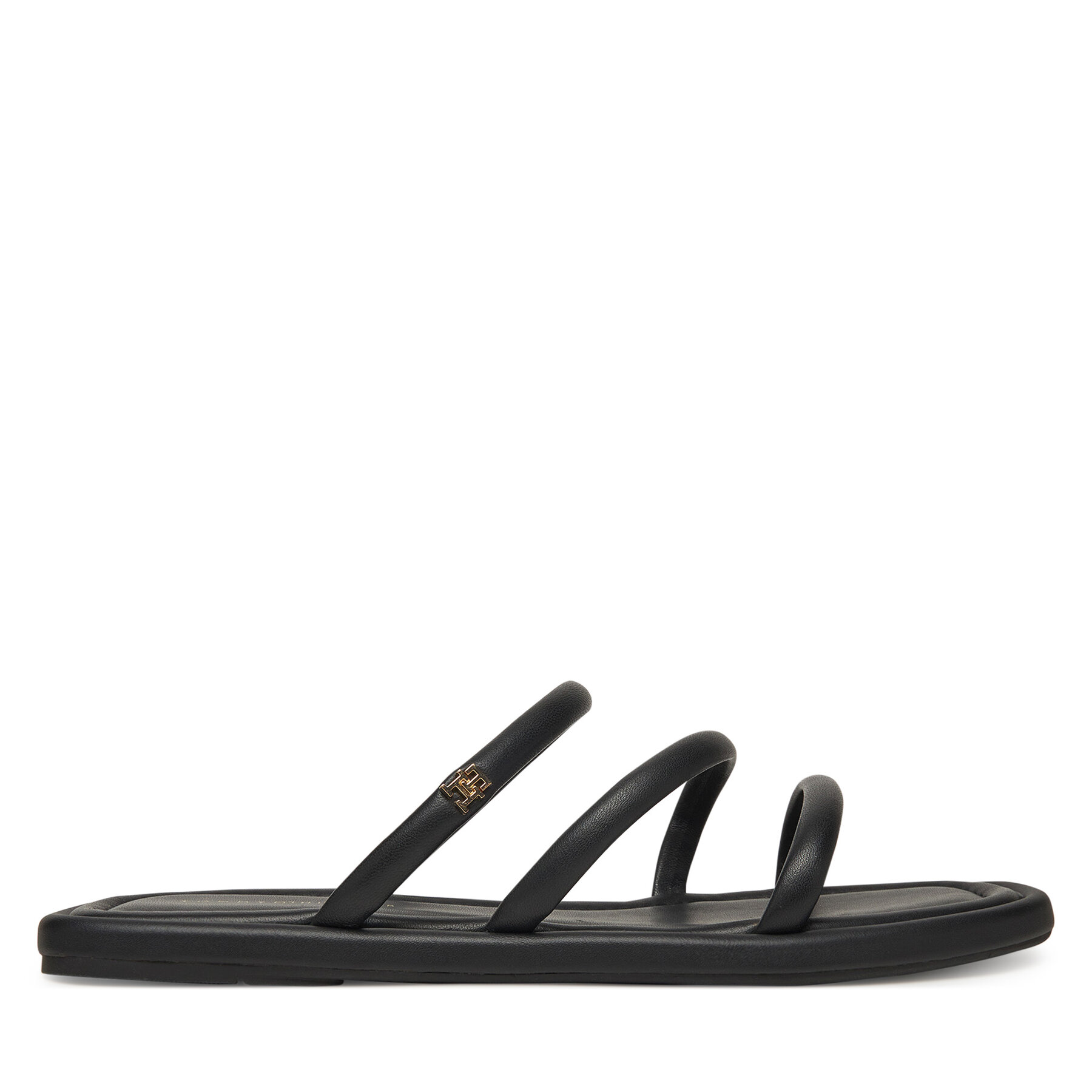 Papucs Tommy Hilfiger Strappy Leather Mule FW0FW08939 Fekete