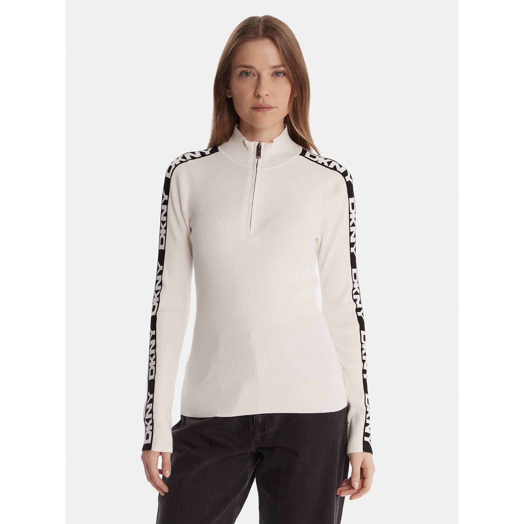 DKNY Pullover P5MSAY01 Écru Slim Fit