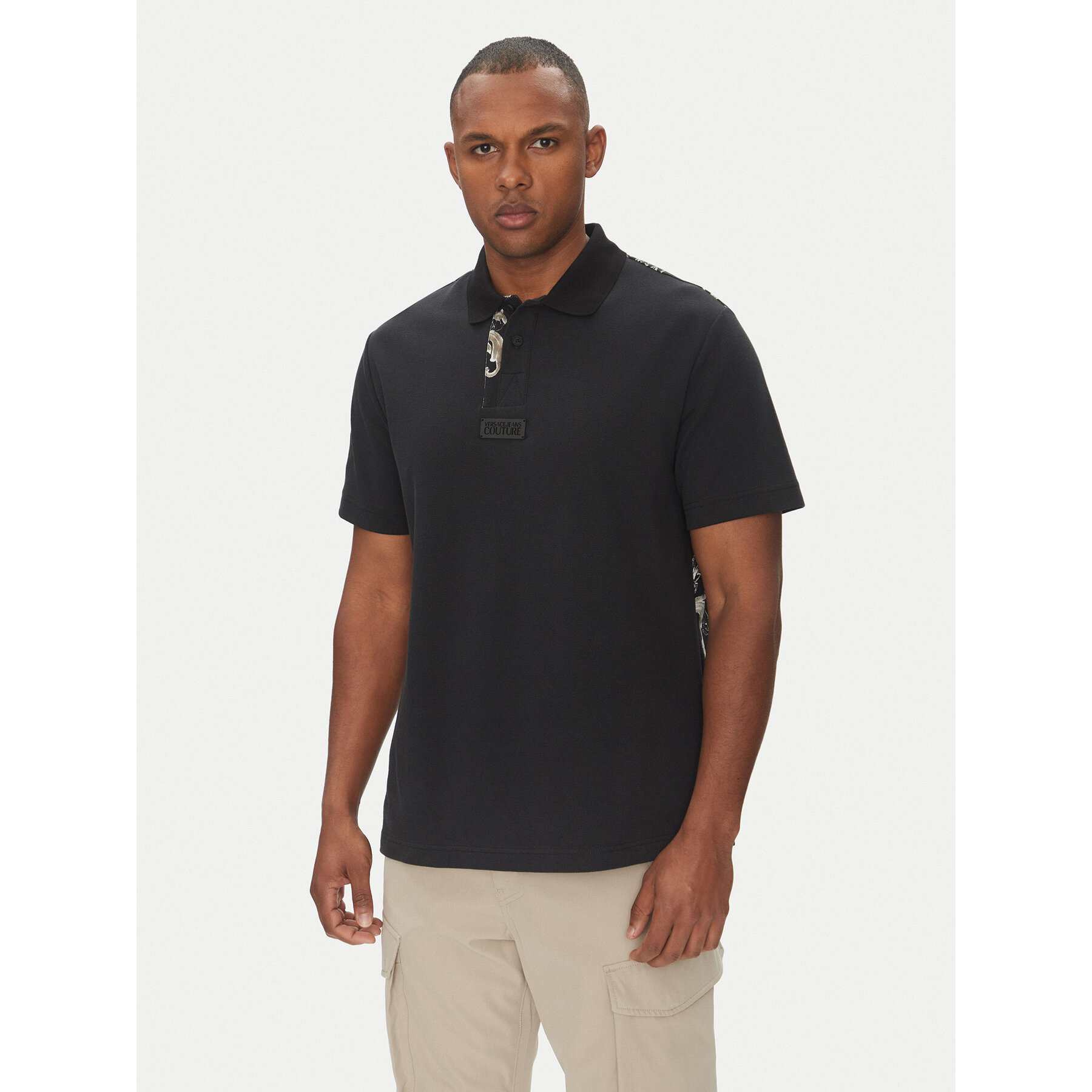 Versace Jeans Couture Pólóing 78GAG627 Fekete Regular Fit