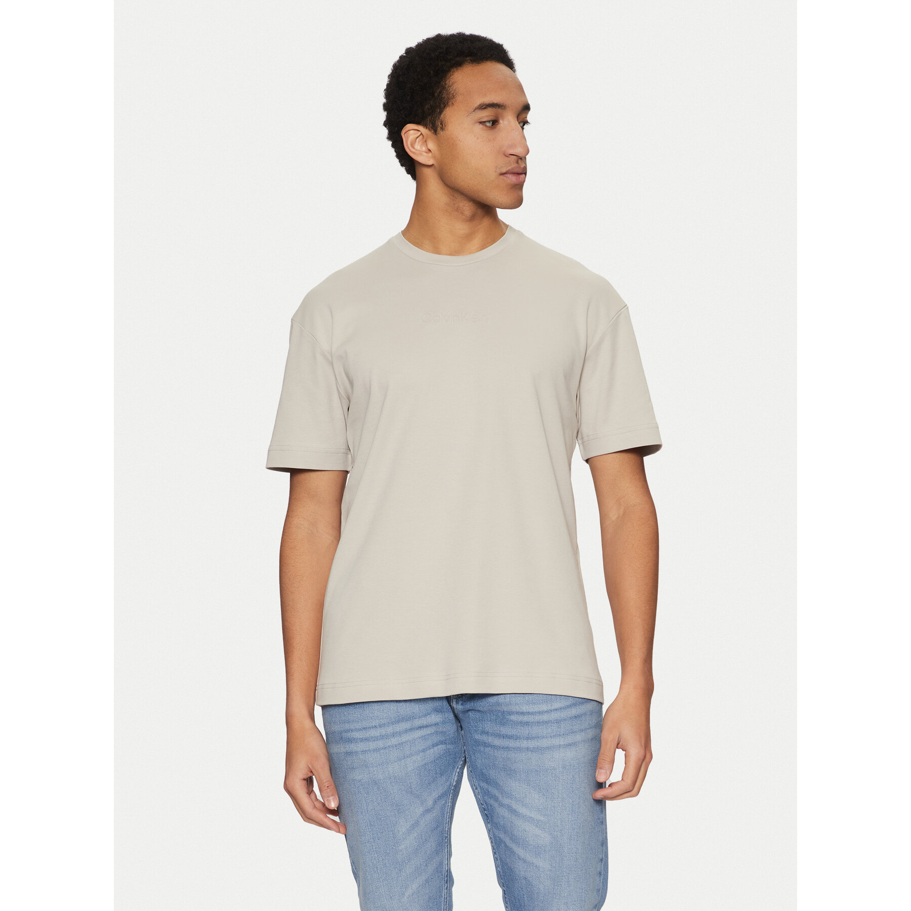 Calvin Klein T-Shirt K10K114167 Μπεζ Slim Fit