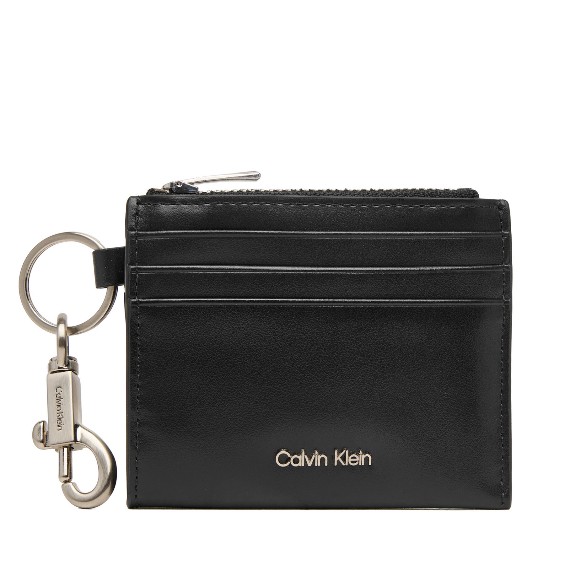 Puzdro na kreditné karty Calvin Klein Raised Cardholder W/ Clip LV04D1278G Čierna