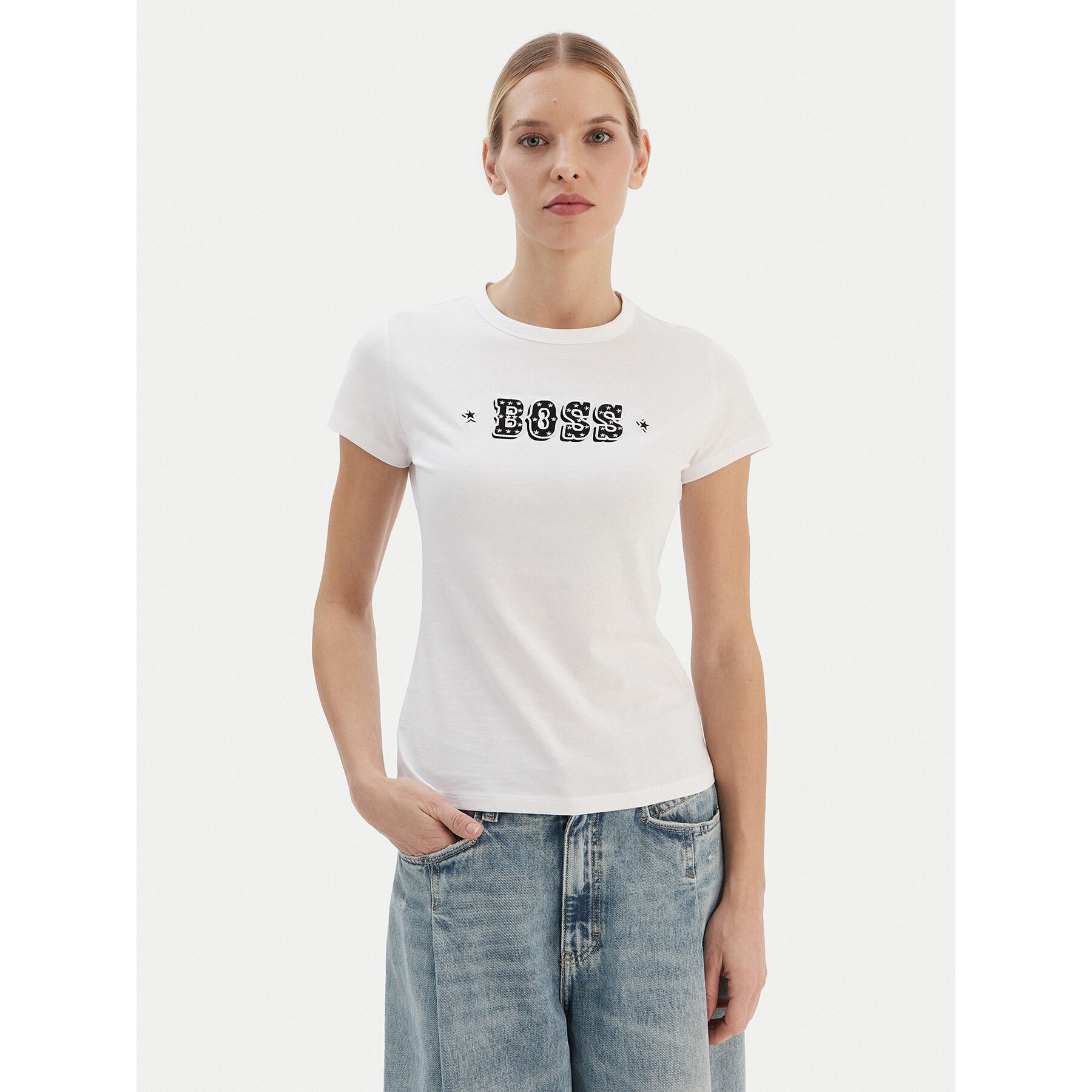 BOSS Majica Endora 50545287 Bela Regular Fit