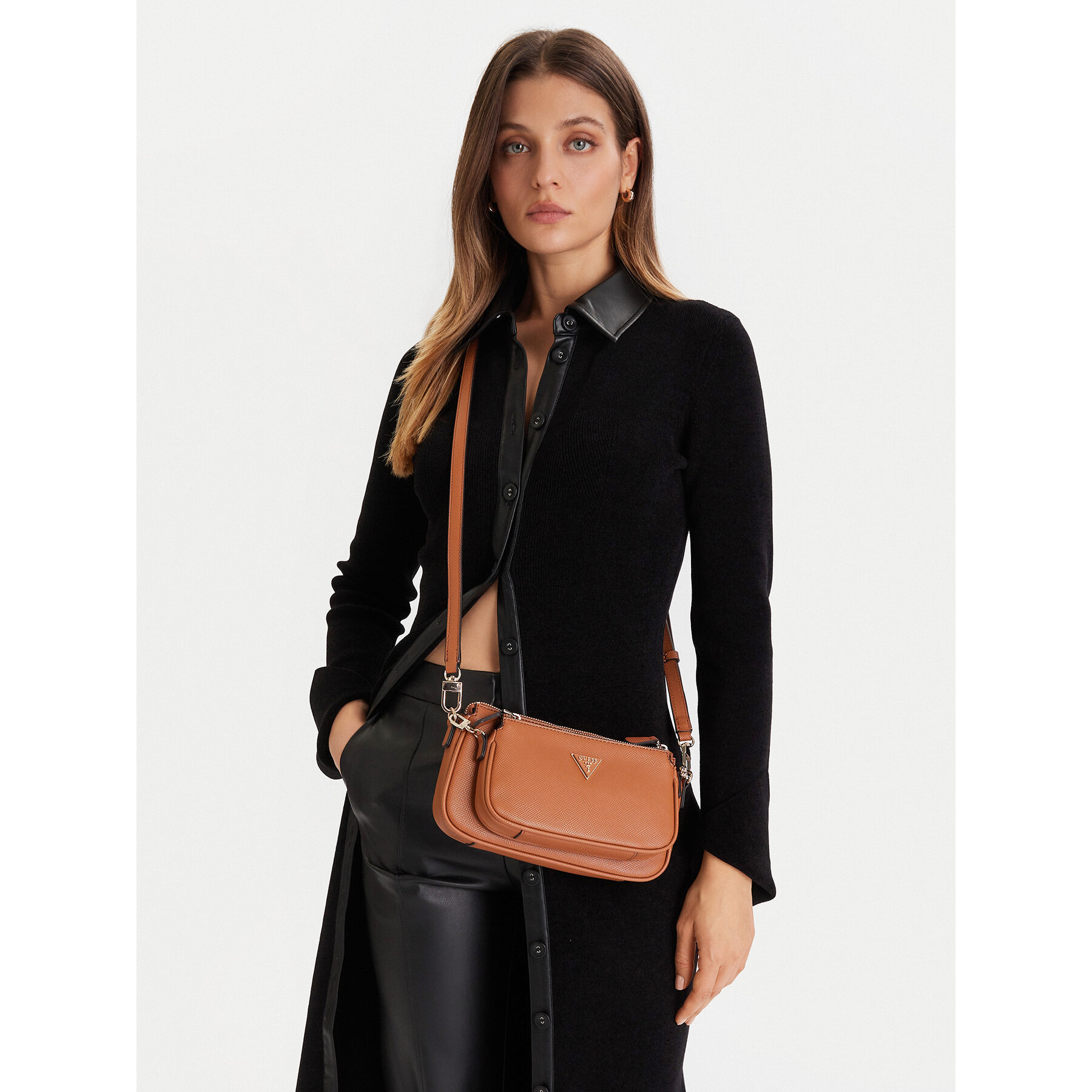 Ročna torba Guess Noelle II Mini HWZG96 72710 Rjava