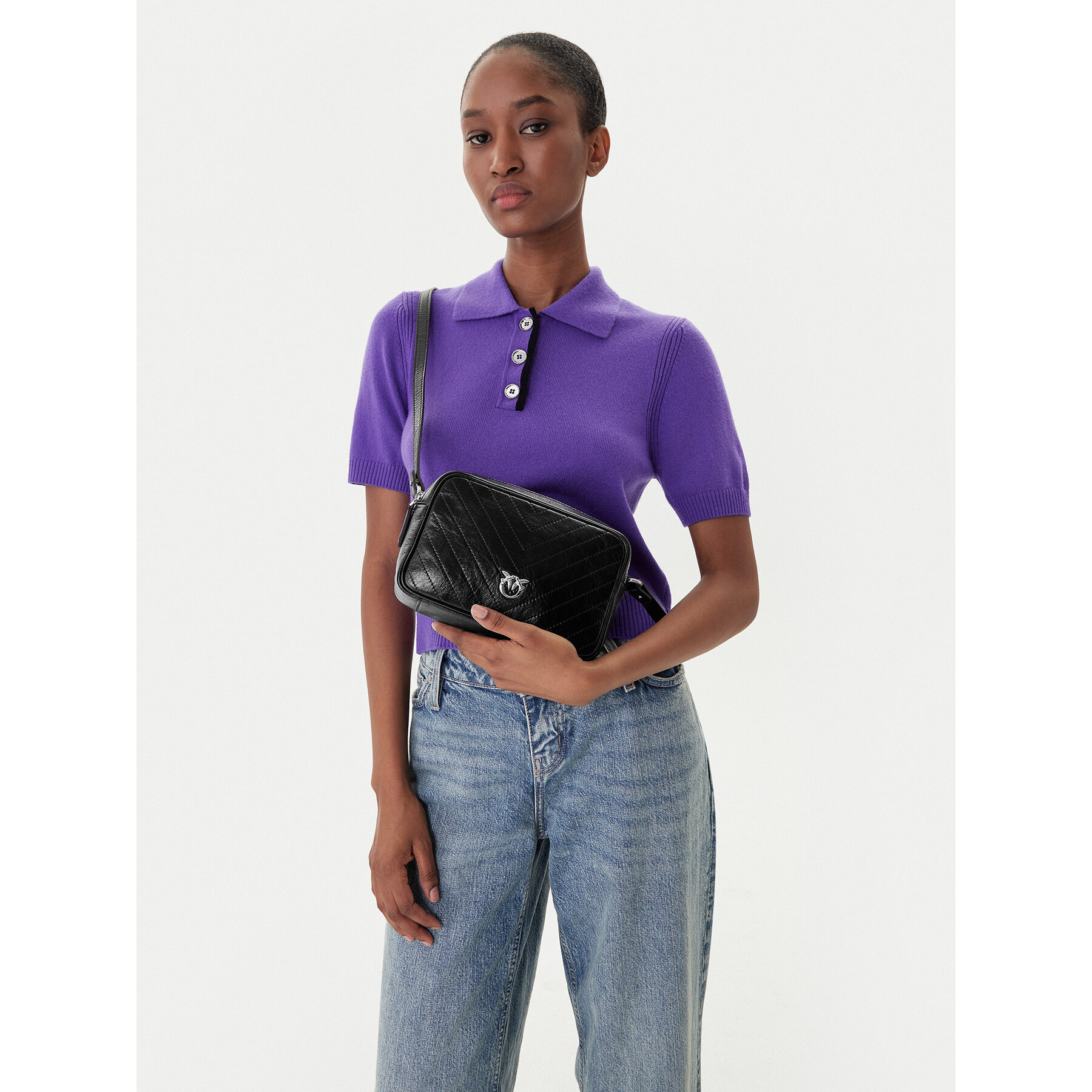 Geantă PINKO Carrie Camera Bag Classic Al 25-26 PLTT 104336 A2JC Negru