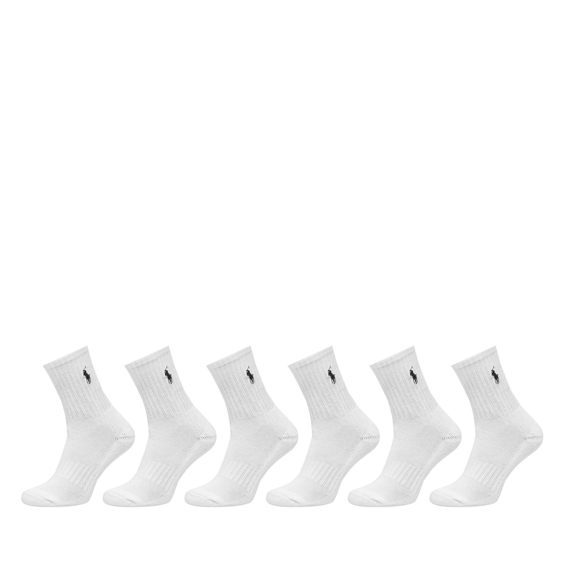 Súprava 6 párov vysokých detských ponožiek Polo Ralph Lauren 444974056001 Biela