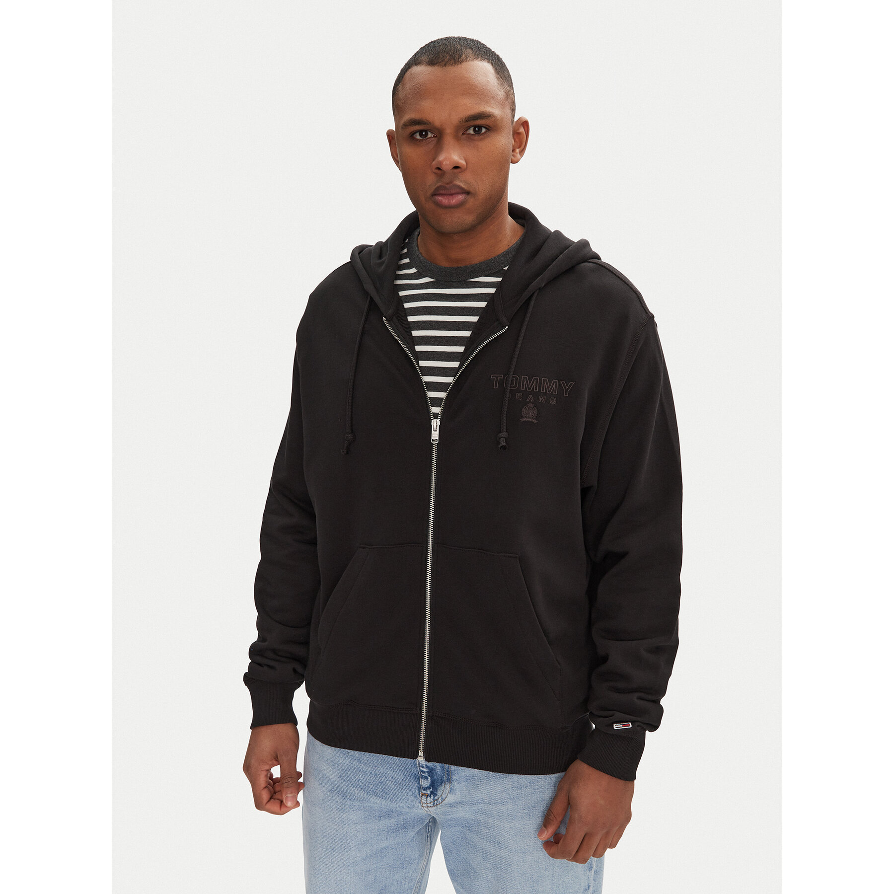 Tommy Jeans Sweatshirt Varsity DM0DM20835 Schwarz Relaxed Fit