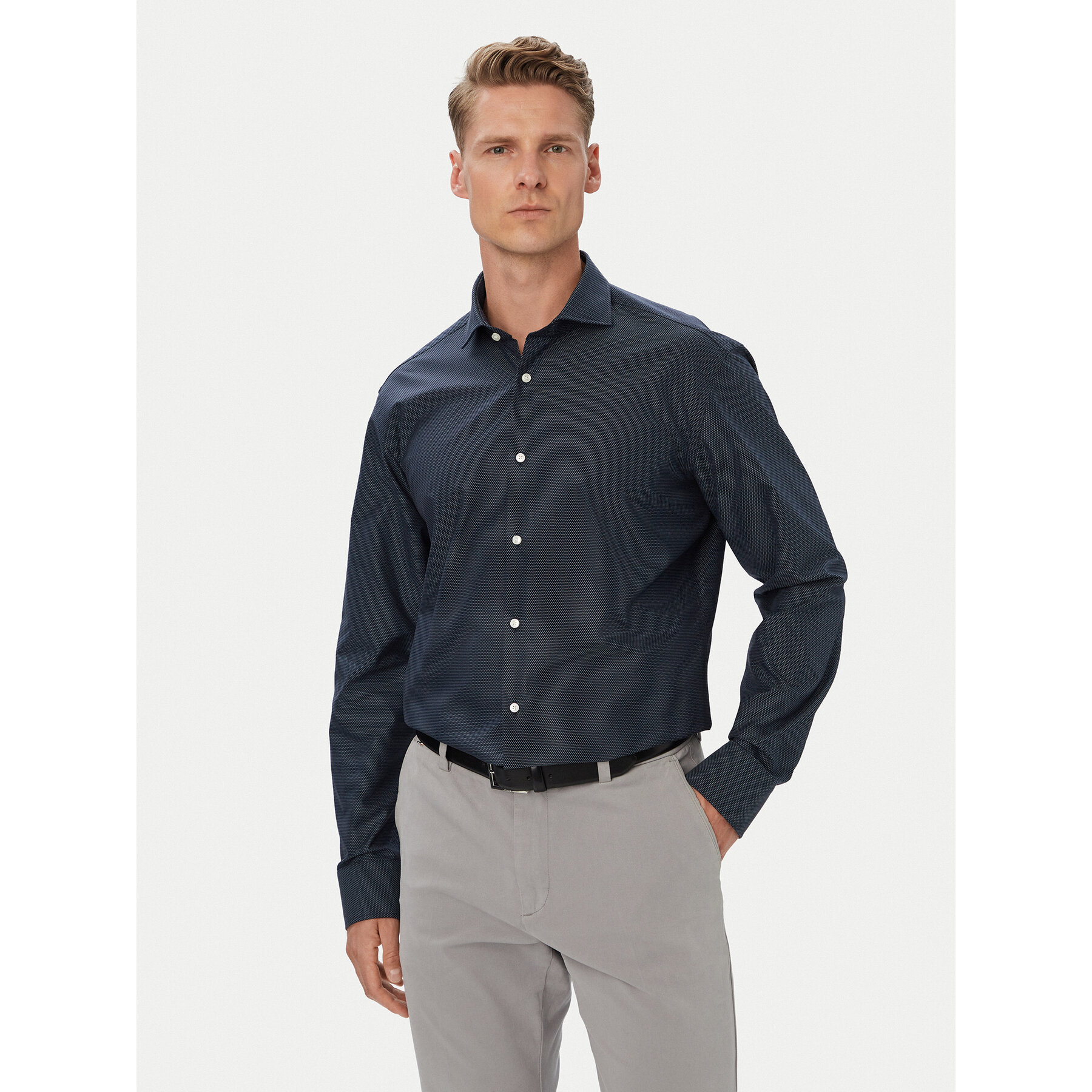 BOSS Hemd H-Joe 50567023 Dunkelblau Regular Fit