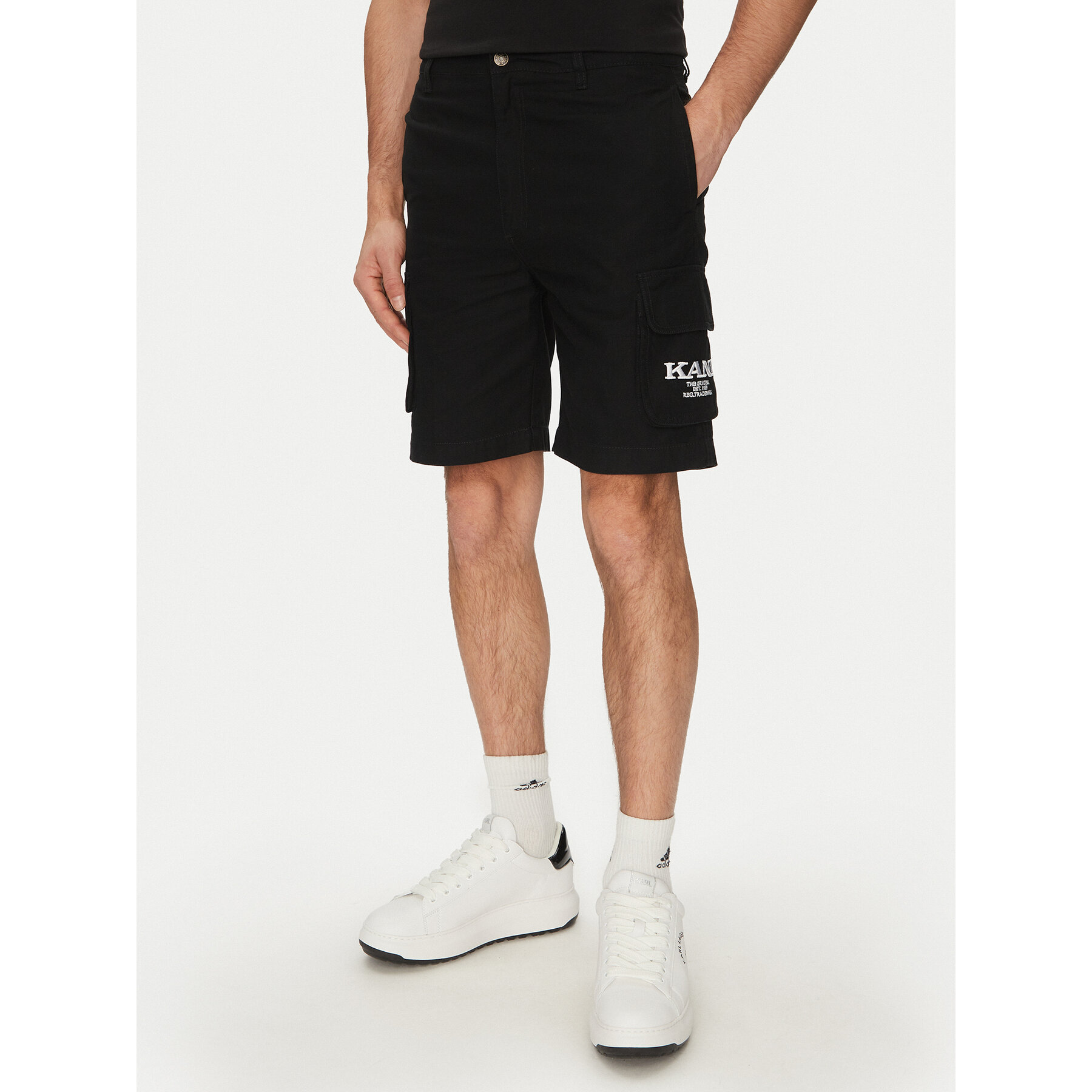 Karl Kani Stoffshorts Retro Washed 6012261 Schwarz Regular Fit