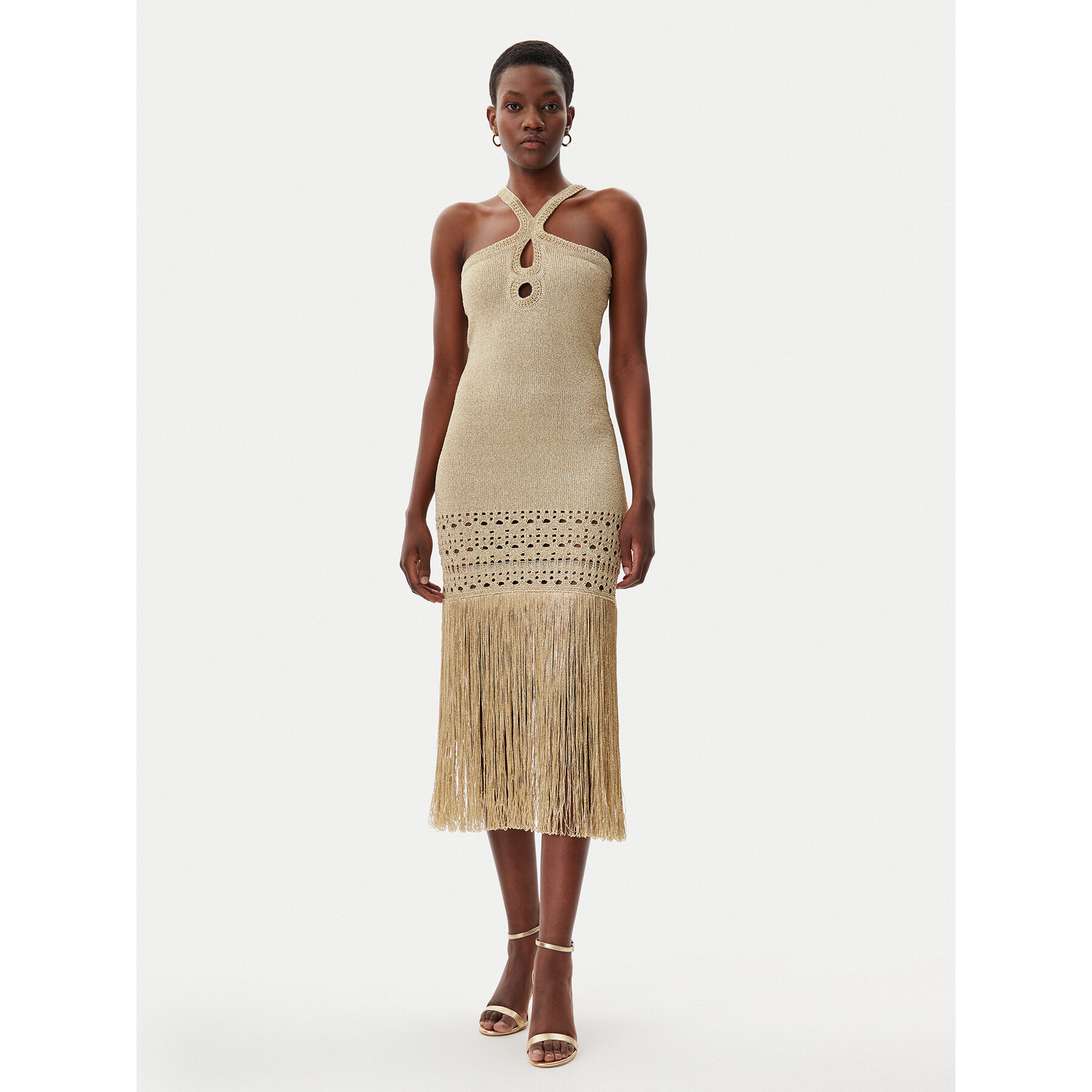 Simona Corsellini Strickkleid P25CPABO0401 Beige Slim Fit