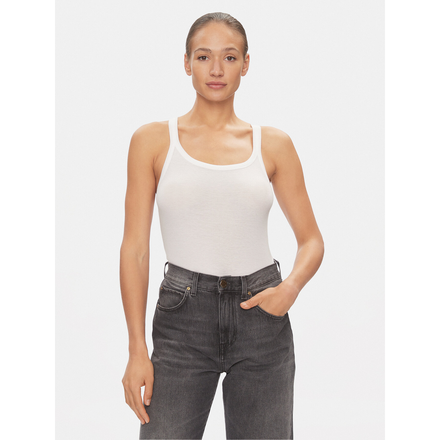 Tommy Hilfiger Τοπ UW0UW05200 Λευκό Slim Fit