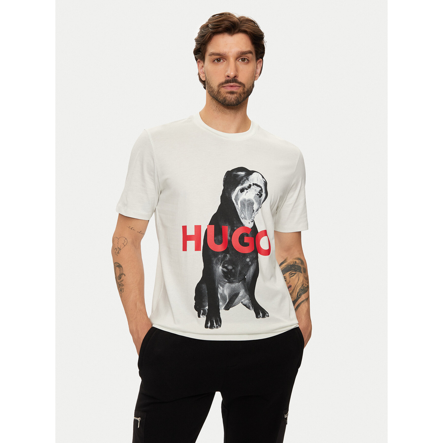Hugo T-Shirt Dayaking 50523979 Εκρού Regular Fit