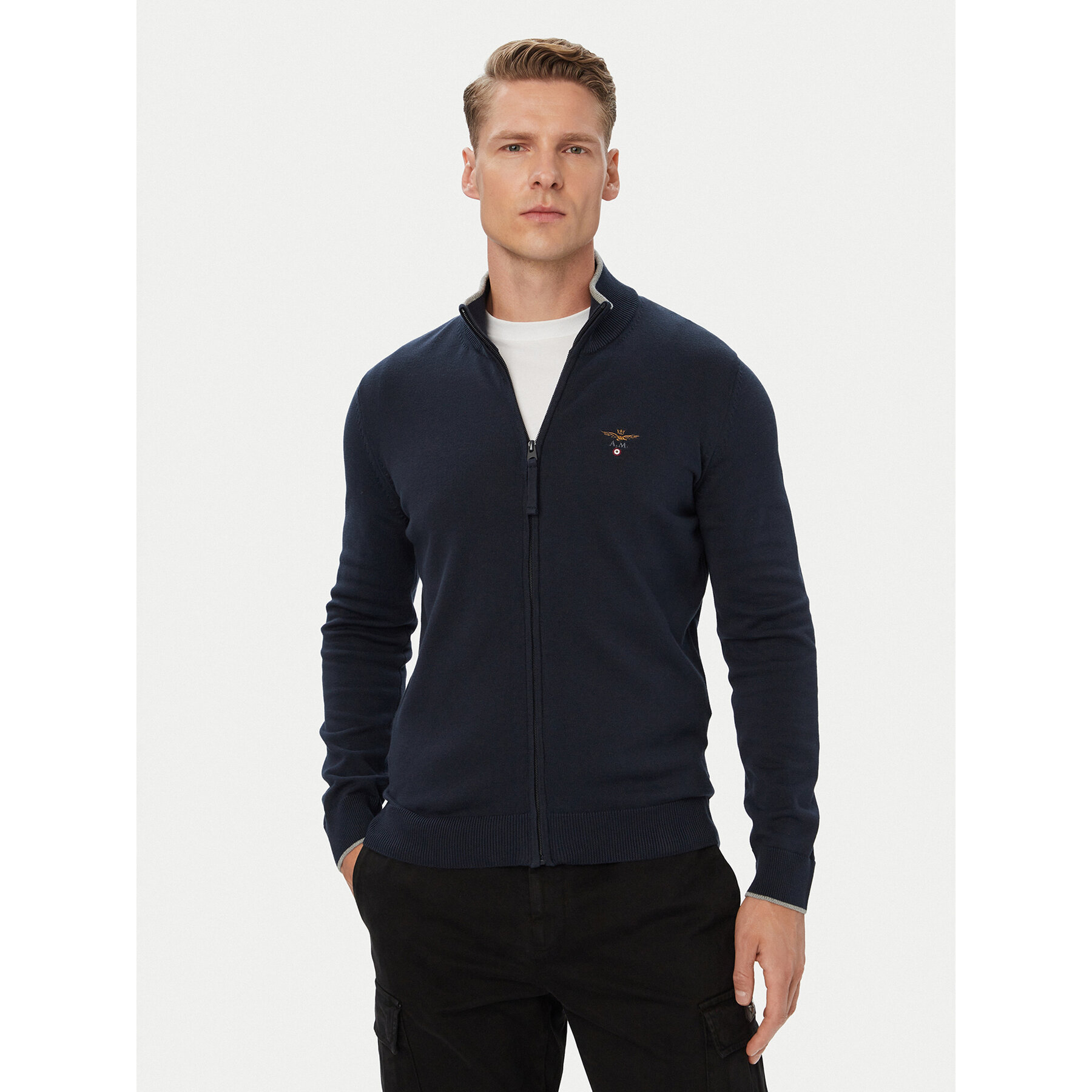 Aeronautica Militare Strickjacke 262MA1632UL00506 Dunkelblau