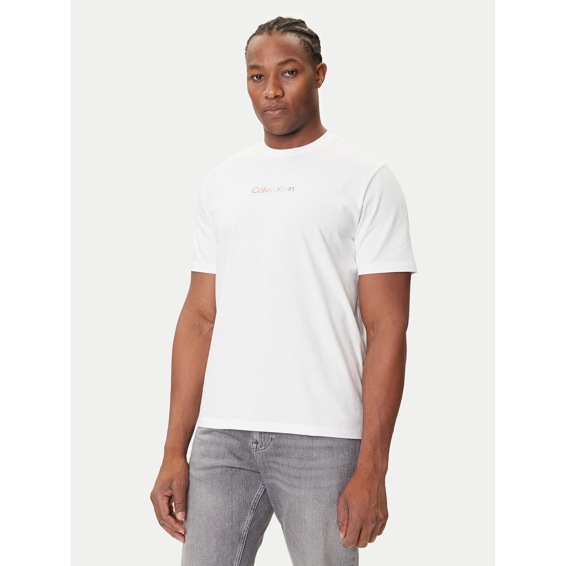 Calvin Klein Jeans Majica Pride Graphic LV04RC815G Bela Relaxed Fit