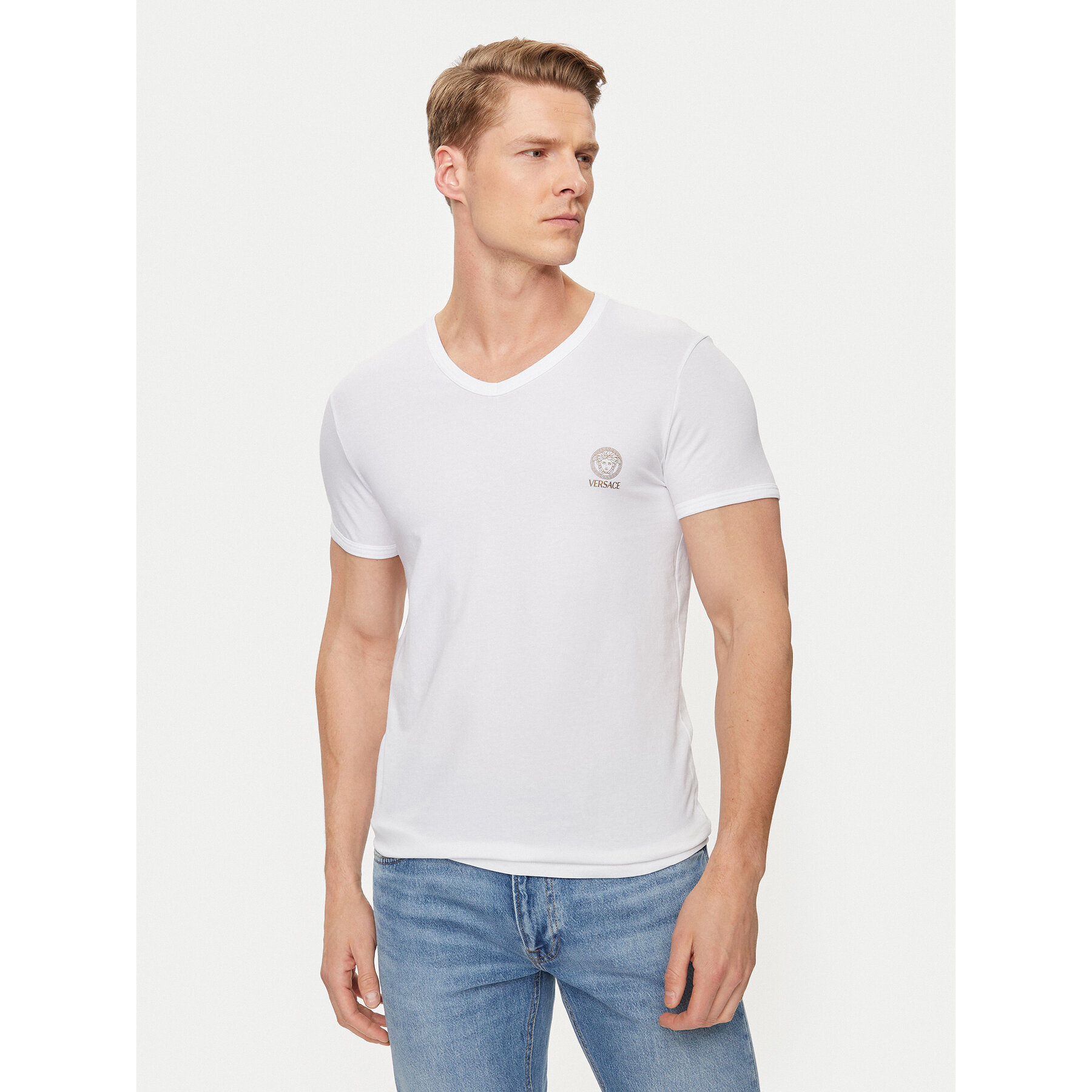 Versace T-Shirt AUU01004 Λευκό Regular Fit