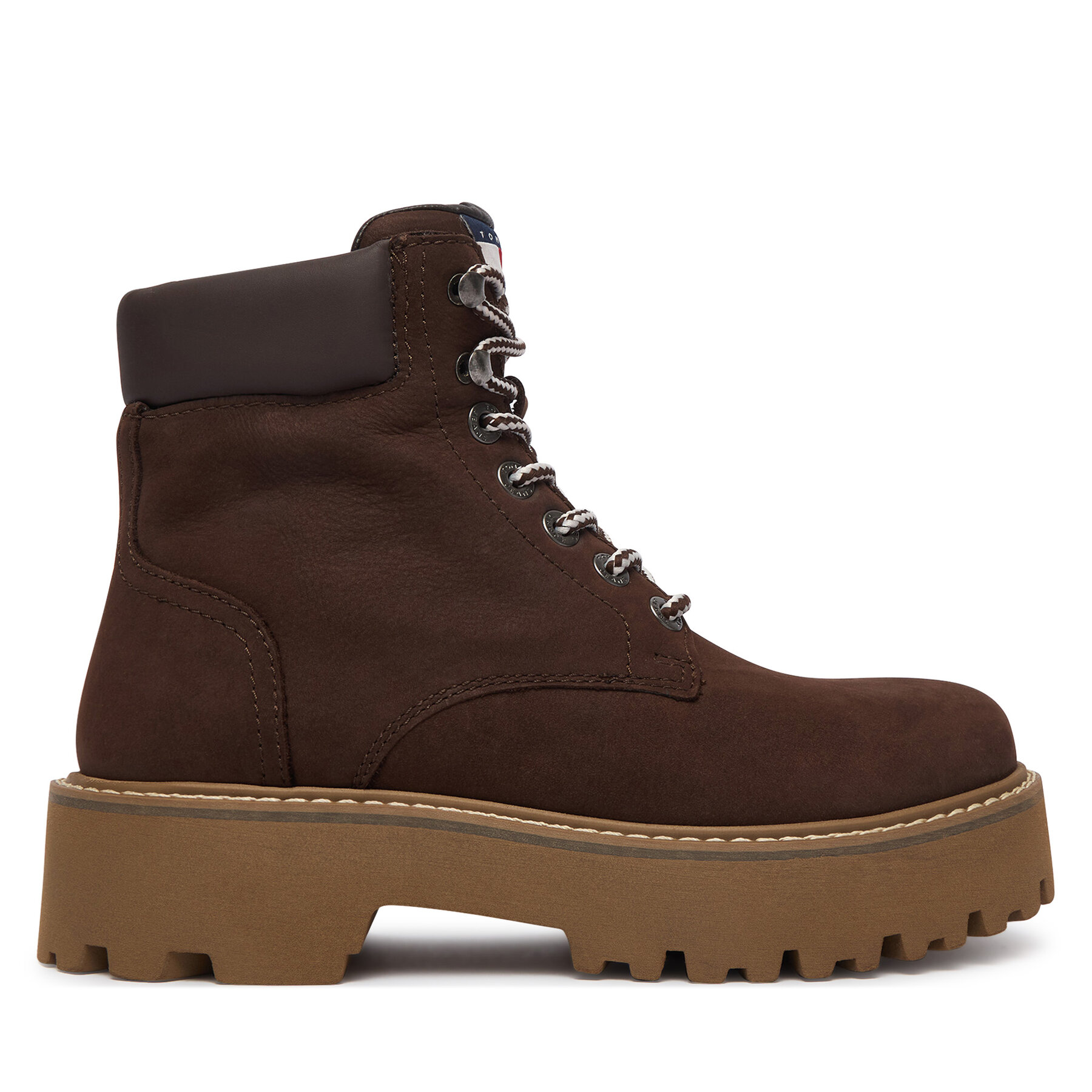 Turistická obuv Tommy Jeans Tjw Platform Nubuck Boots EN0EN03114 Hnědá