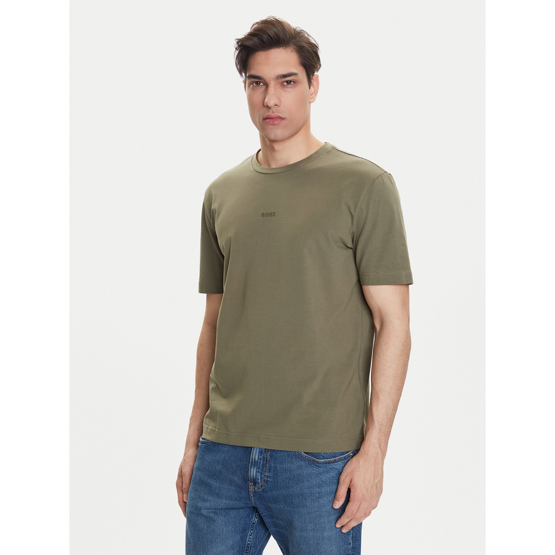 BOSS Póló Tchup 50473278 Zöld Relaxed Fit