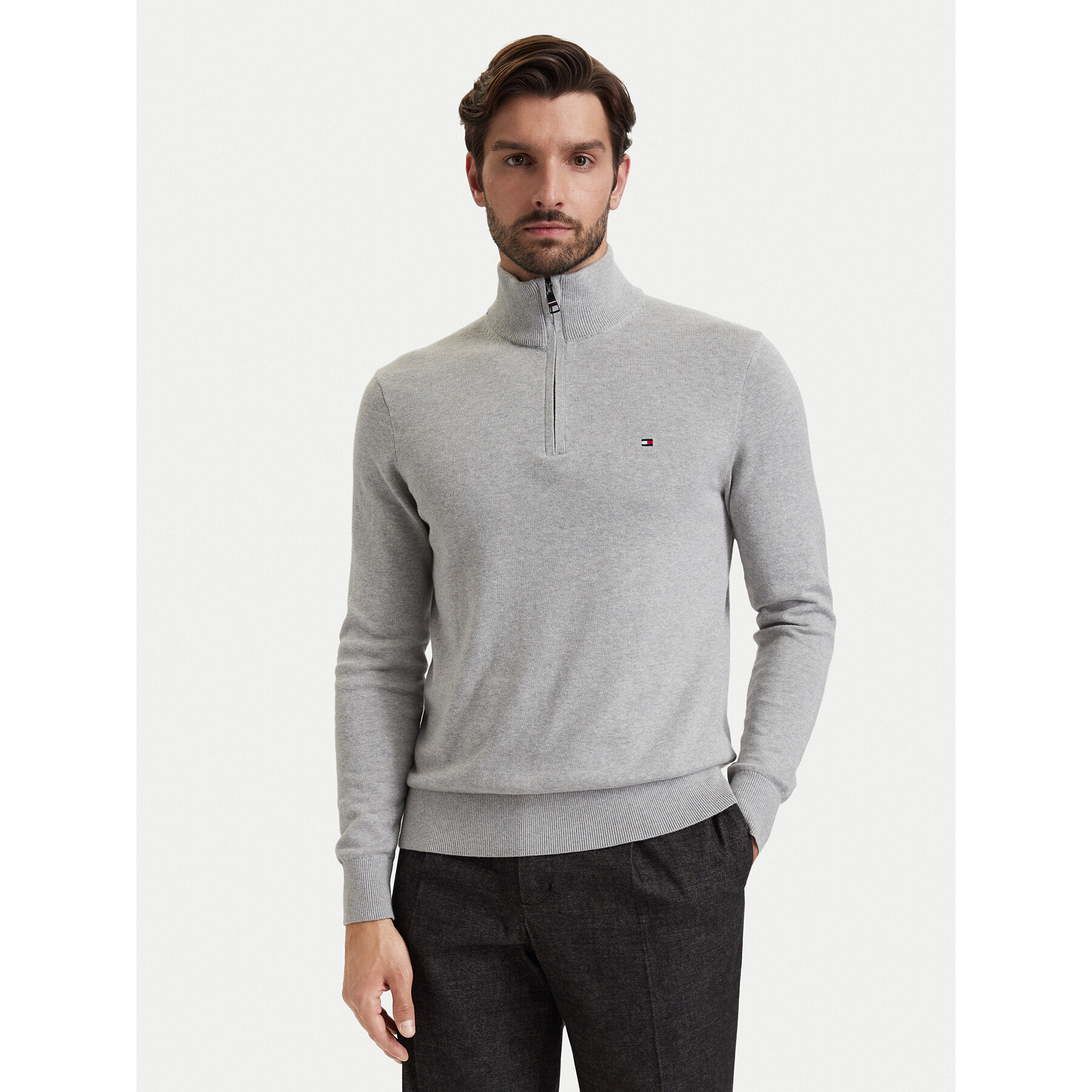 Tommy Hilfiger Pullover MW0MW28049 Hellgrau Regular Fit