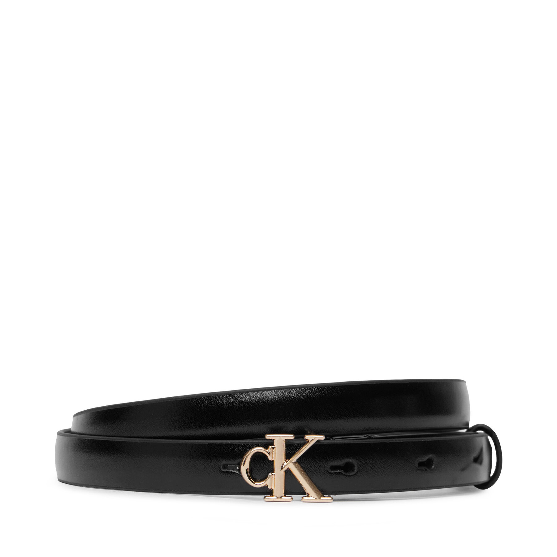 Pas Calvin Klein Round Ck Buckle Smooth 15Mm LV04F7085G Črna