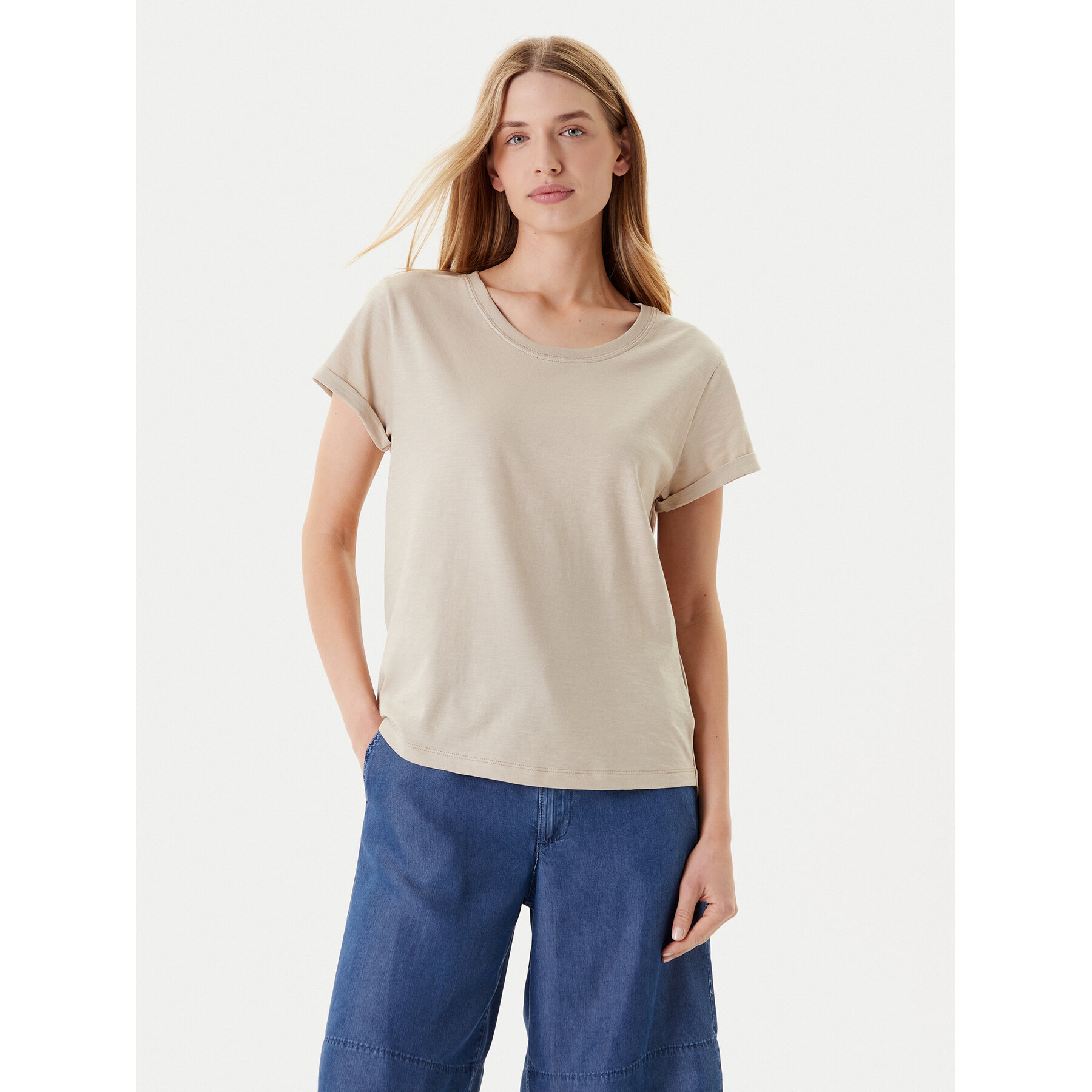 United Colors Of Benetton T-Shirt 3BVXD109F Μπεζ Regular Fit