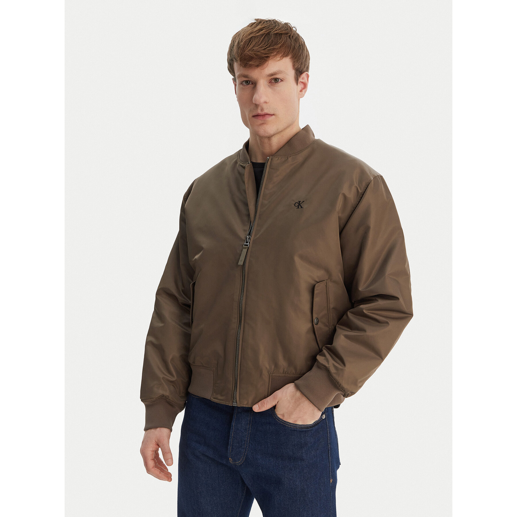 Calvin Klein Jeans Bomberjacke LV04RC526G Braun Regular Fit