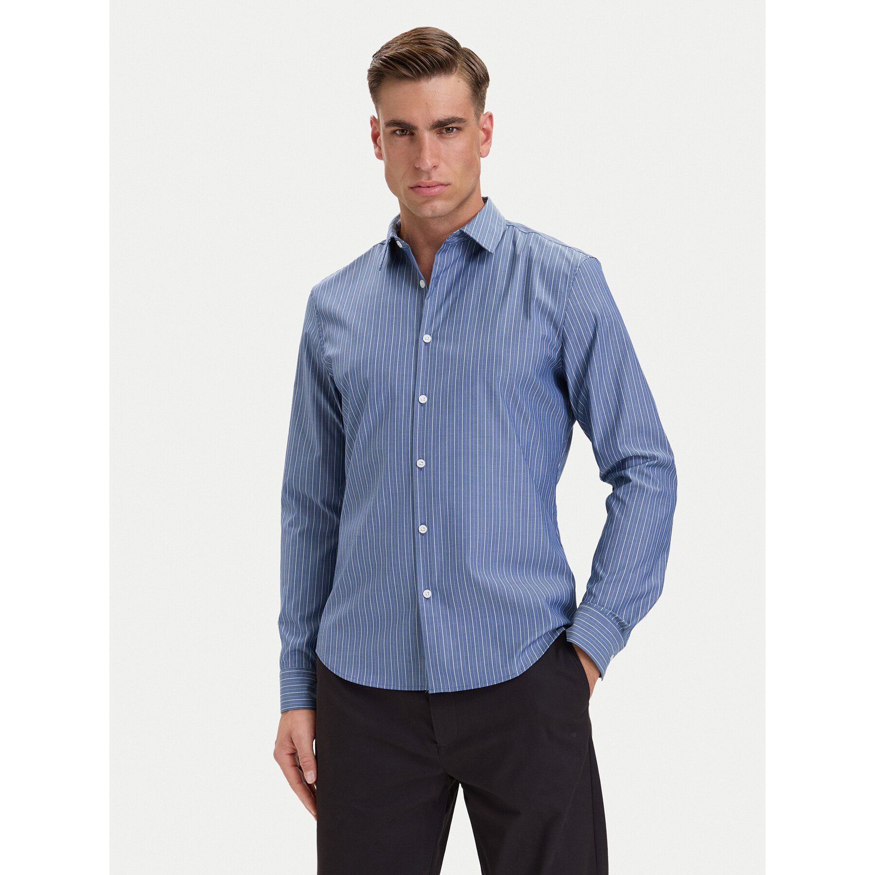Calvin Klein Hemd LV04LH106G Blau Slim Fit